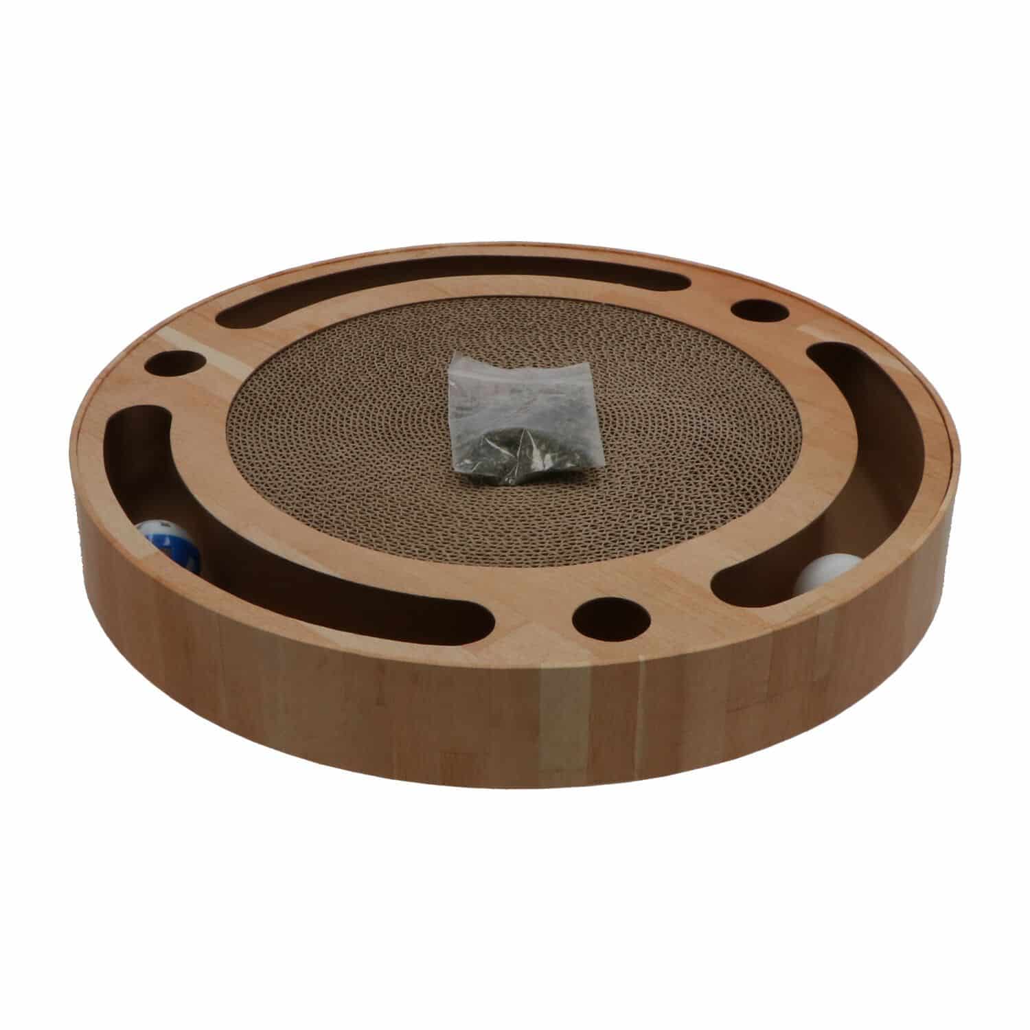 4animalz® Toy Kattenspeeltje met Krabpaal - 40 cm doorsnede