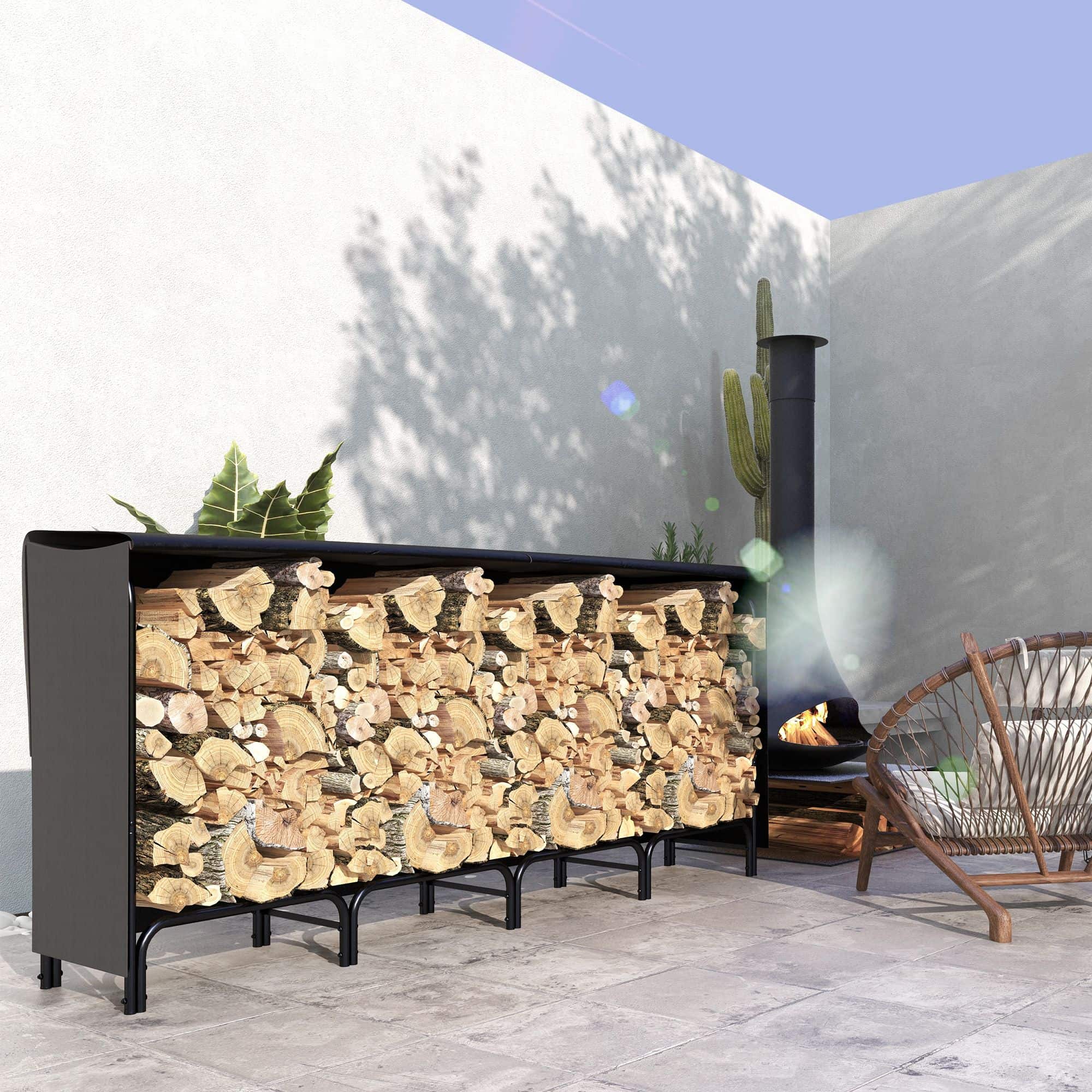 4goodz Outsunny Houtopslag 240 cm - Waterafstotende 600D Oxford Hoes