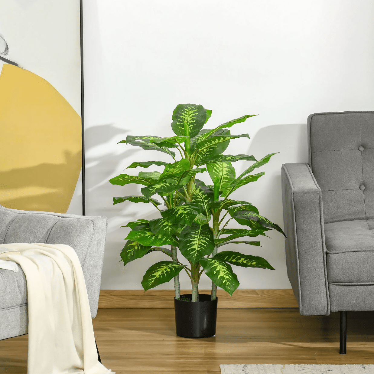 4goodz kunstplant 4 stammen 95 cm - Groen