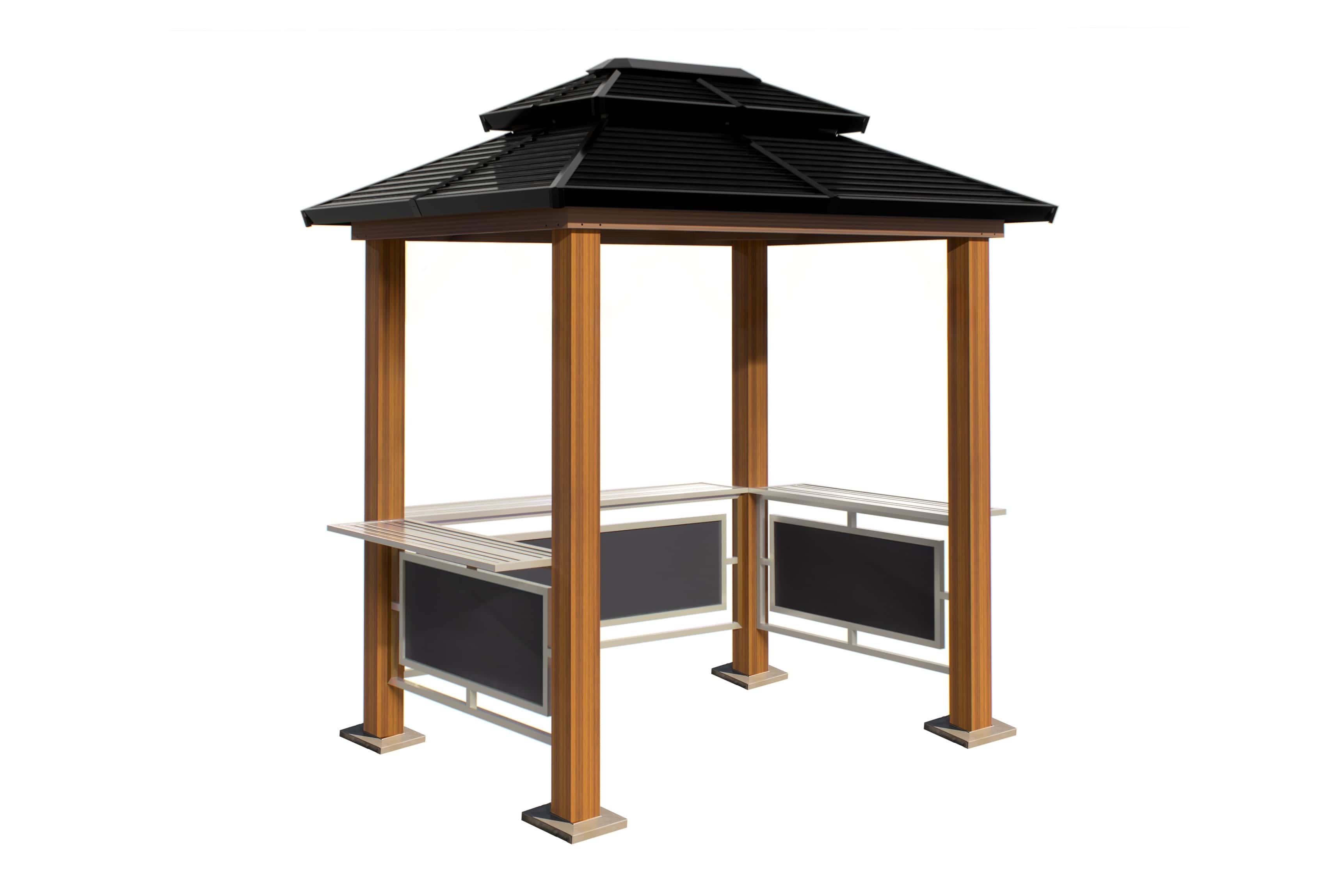 Sojag Maui Aluminium BBQ Grillpaviljoen in Houtlook - 158x249x278 cm