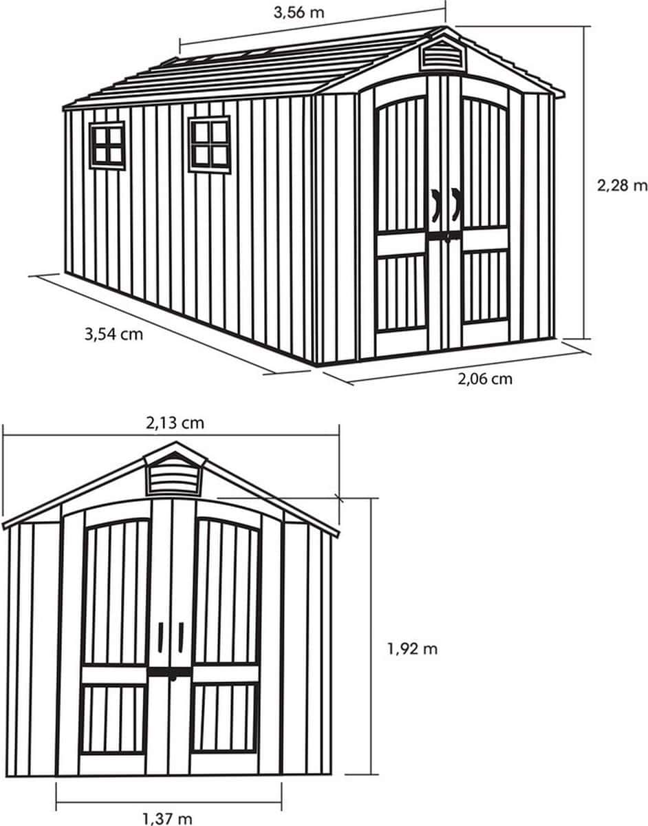 Lifetime® Tuinschuur Terra - Tuinhuis LG60311 - 344x204x228 cm