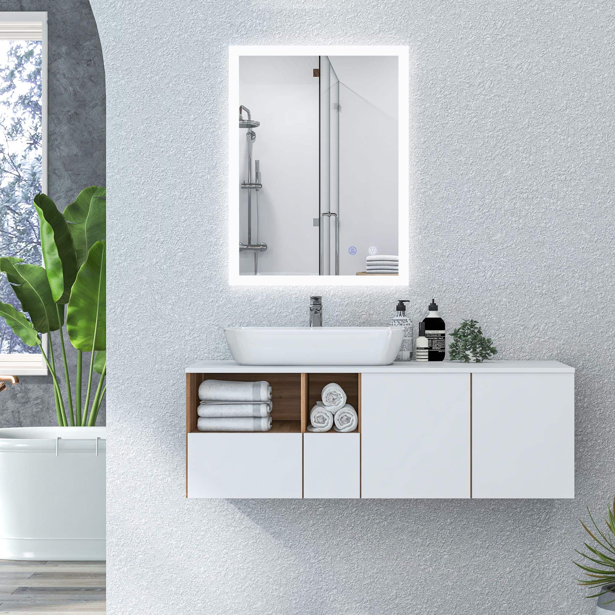 4goodz Badkamerspiegel 80x60 cm LED met Touchbediening 3 Lichtniveaus