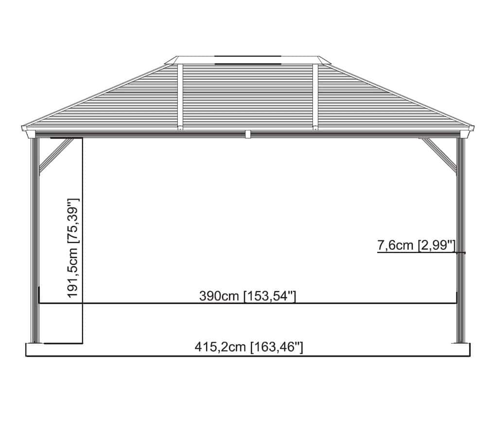 Sojag Aluminium paviljoen Ventura 1014 - 296x423x261 cm