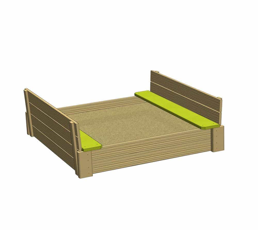Wendi Toys® Houten zandbak met deksel - 117x117x39 cm Wendi Toys® Houten zandbak met deksel - 117x117x39 cm