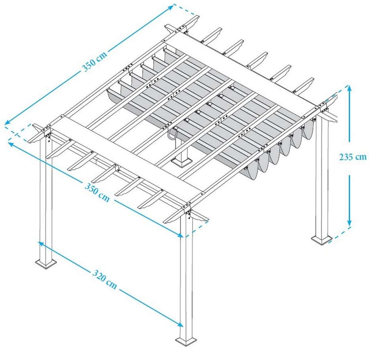 Paragon Outdoor Florida - Aluminium Pergola ST02002 - 350x350 cm - Wit