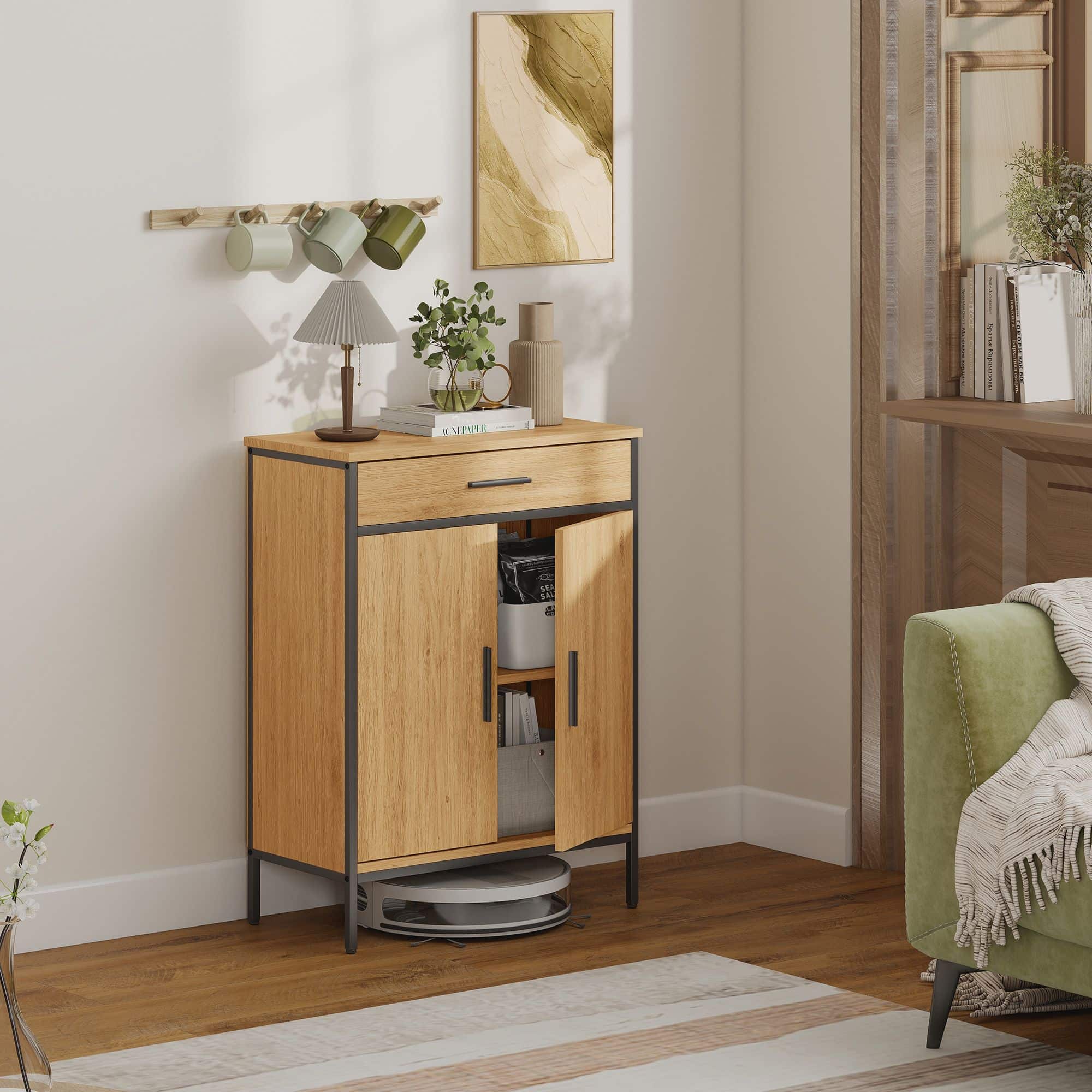 4goodz Badkamerkast 2 deuren en lade - 60x30x80cm - Bruin