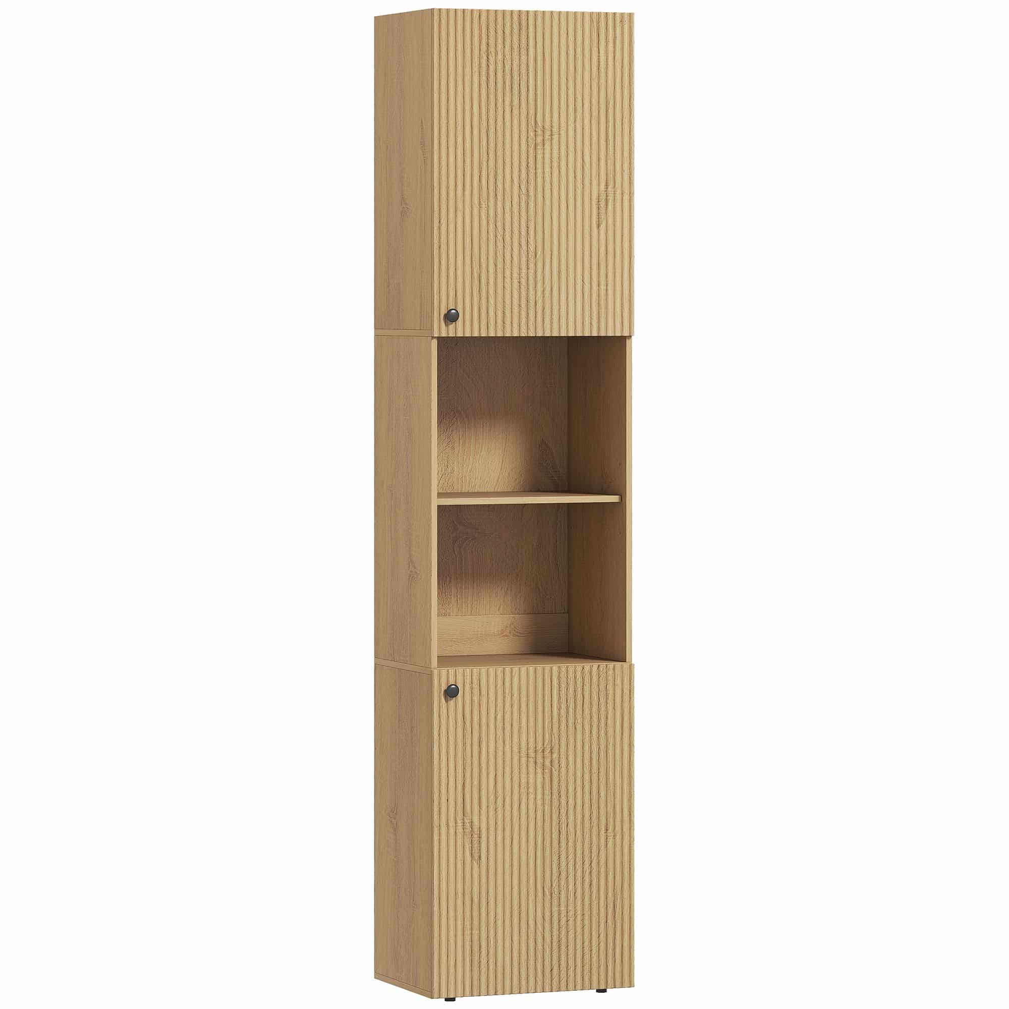 4goodz Panel Hoge badkamerkast - kolomkast - 2 deuren - 2 open schappen
