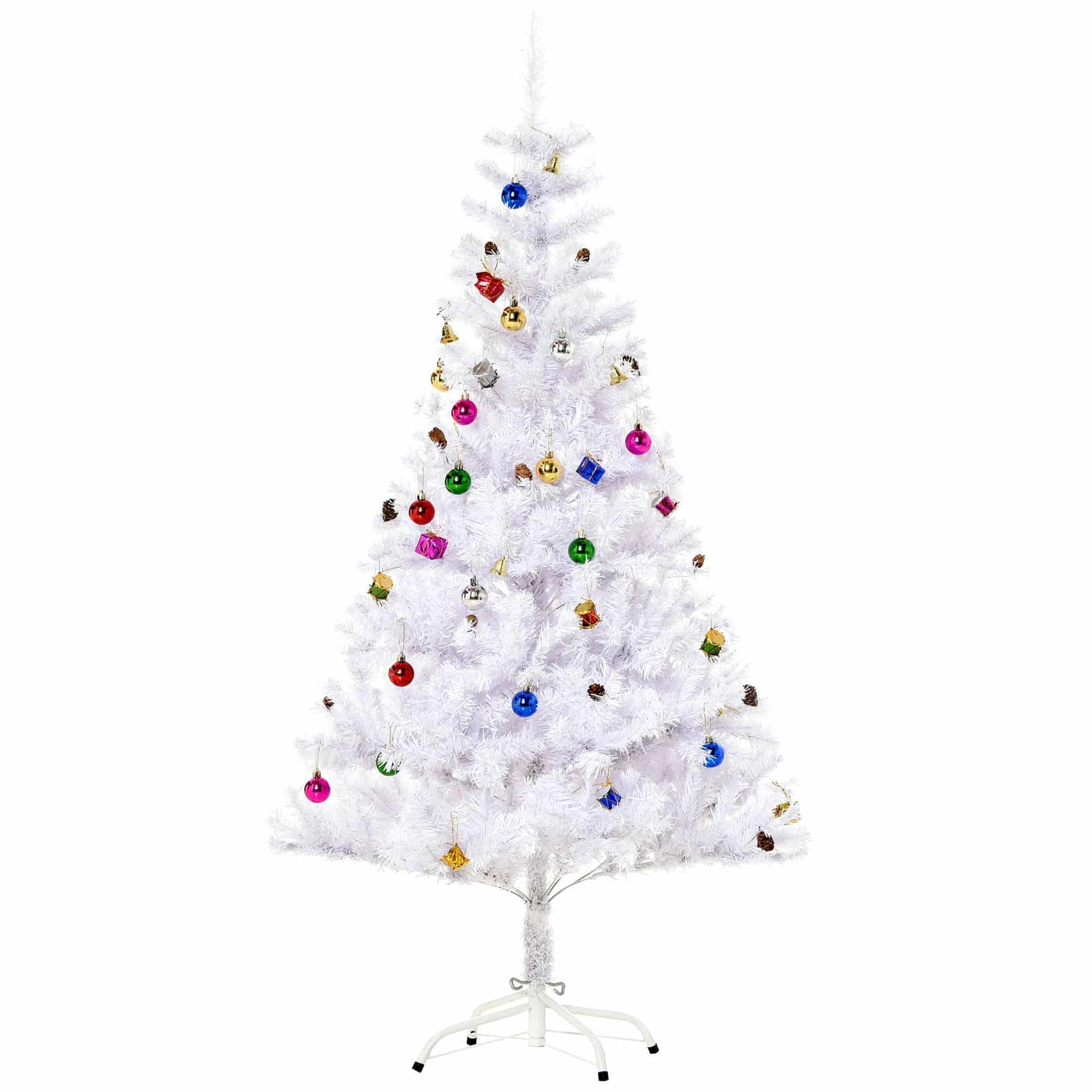 Witte Kunstkerstboom Kant-en-Klaar met decoratie Ø85cm - 150 cm - Wit