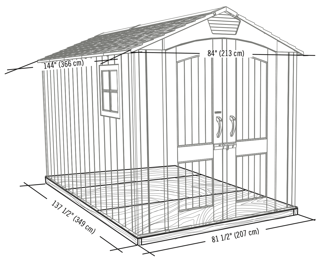 Lifetime® Tuinschuur Terra - Tuinhuis LG60311 - 354x207x228 cm
