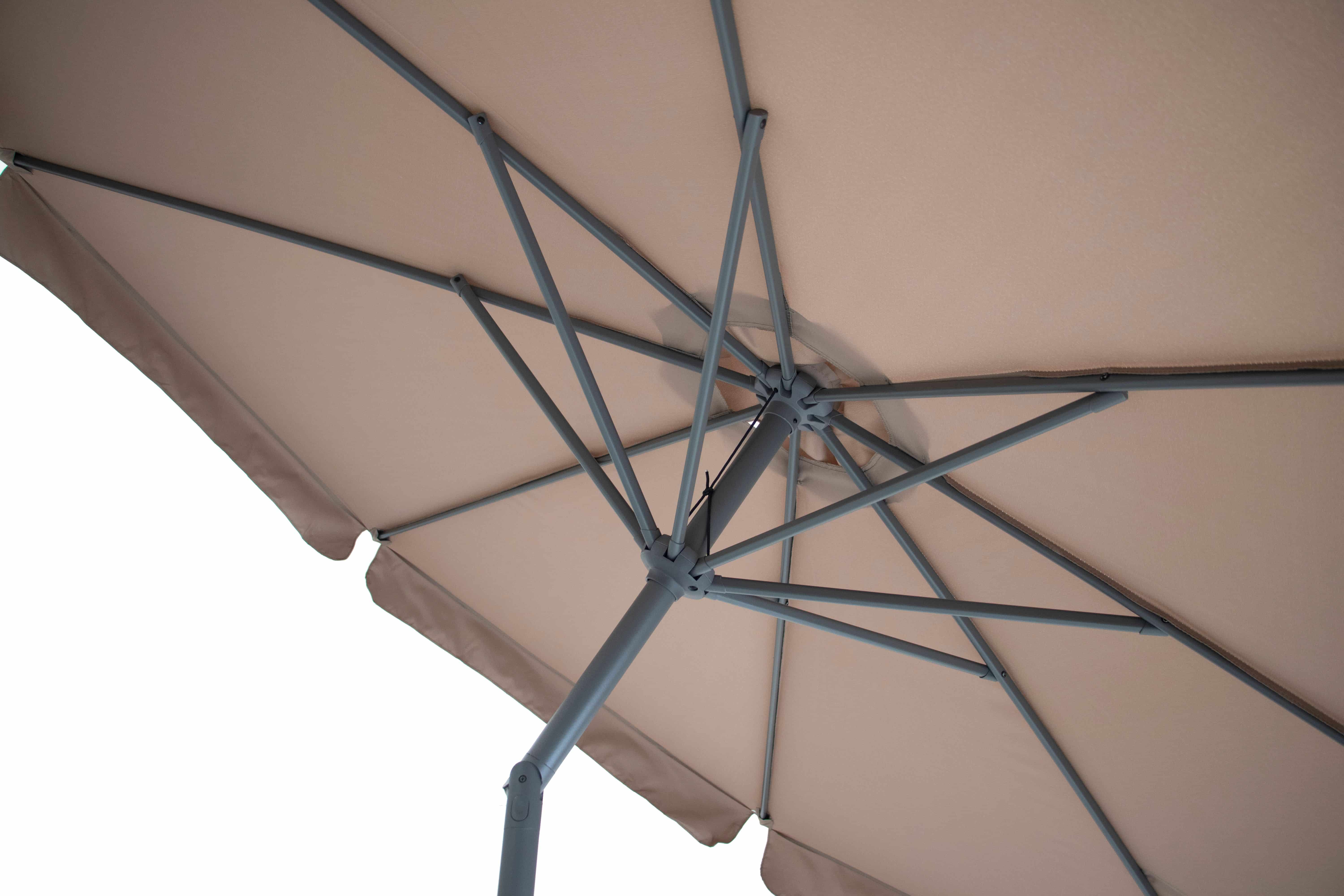 4gardenz® Parasol Rond 300 cm met Volant - Kantelbaar - Taupe