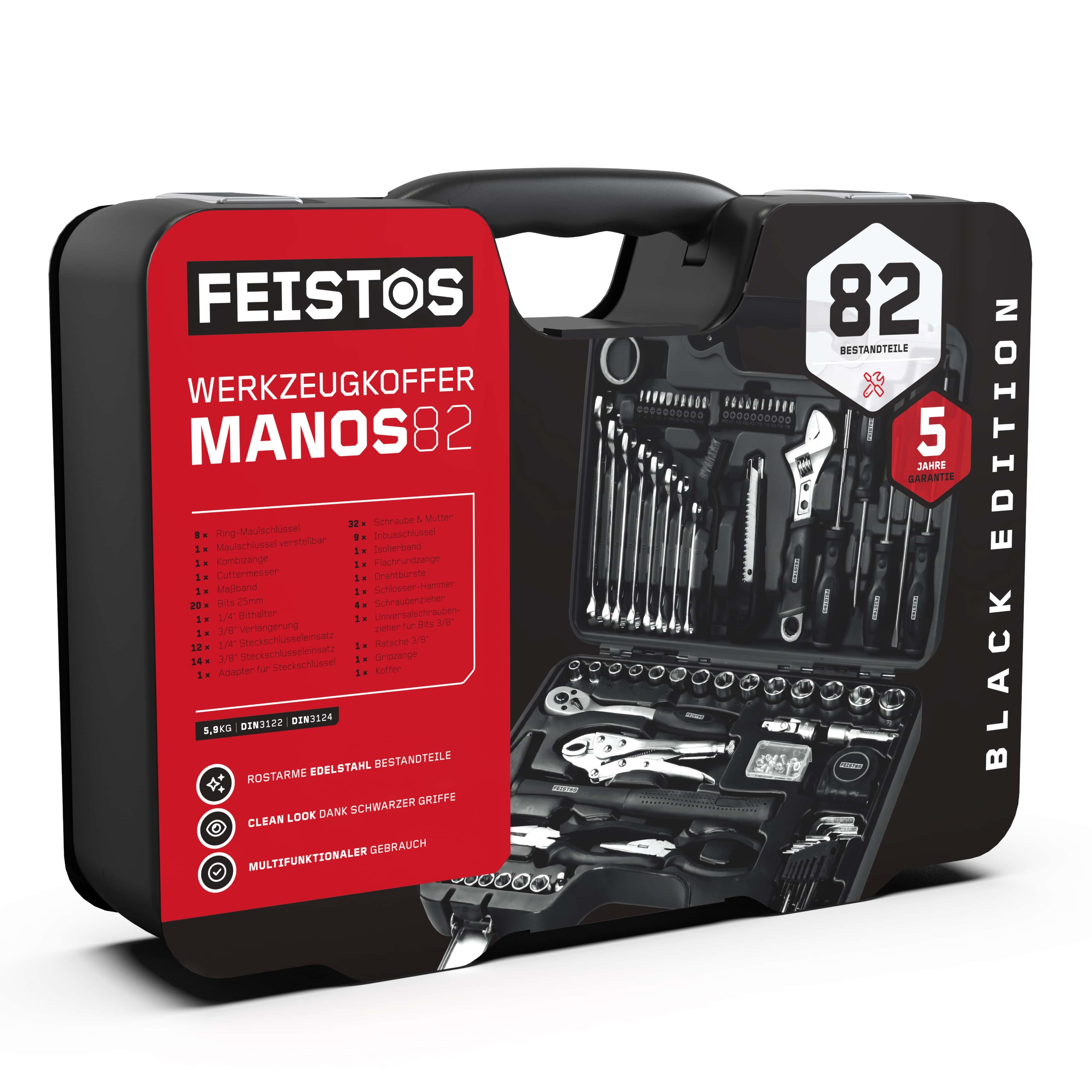 FEISTOS Manos 82 - Volledig uitgeruste gereedschapskist - 82 stuks