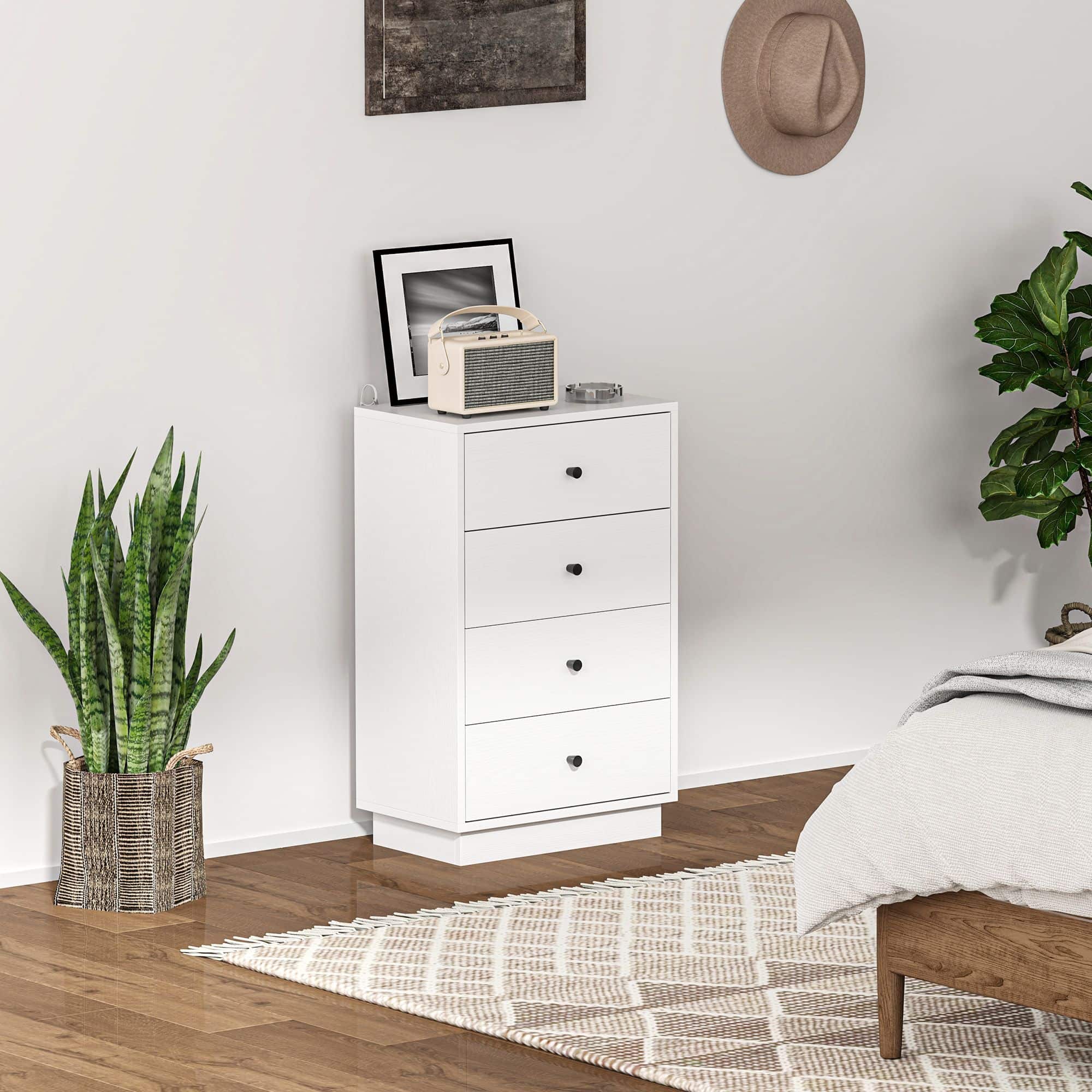4goodz Ladenkast met 4 Laden 29x47x 79 cm - Wit