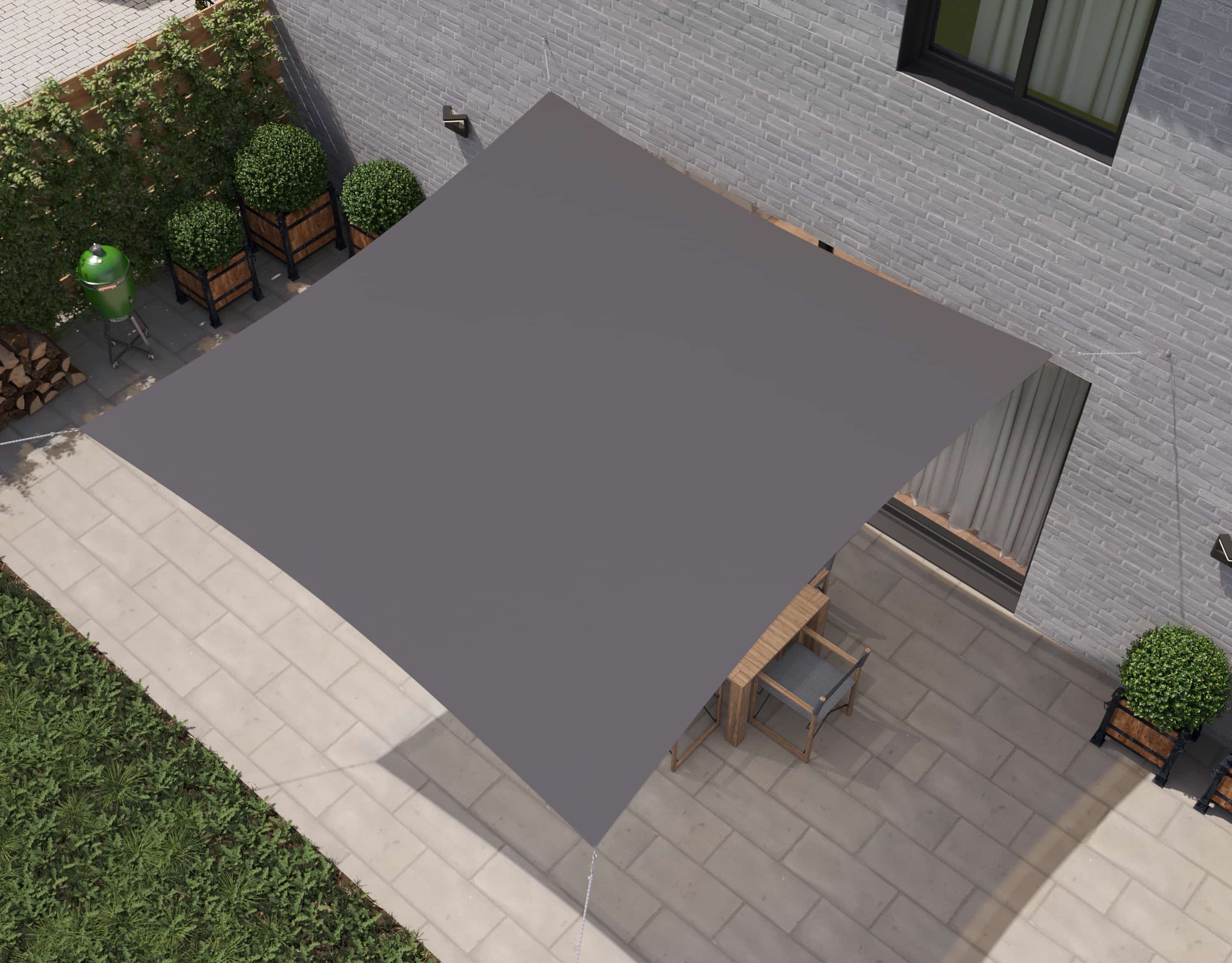 hanSe® Schaduwdoek Vierkant Waterdoorlatend 3x3 m Zonnedoek Grijs