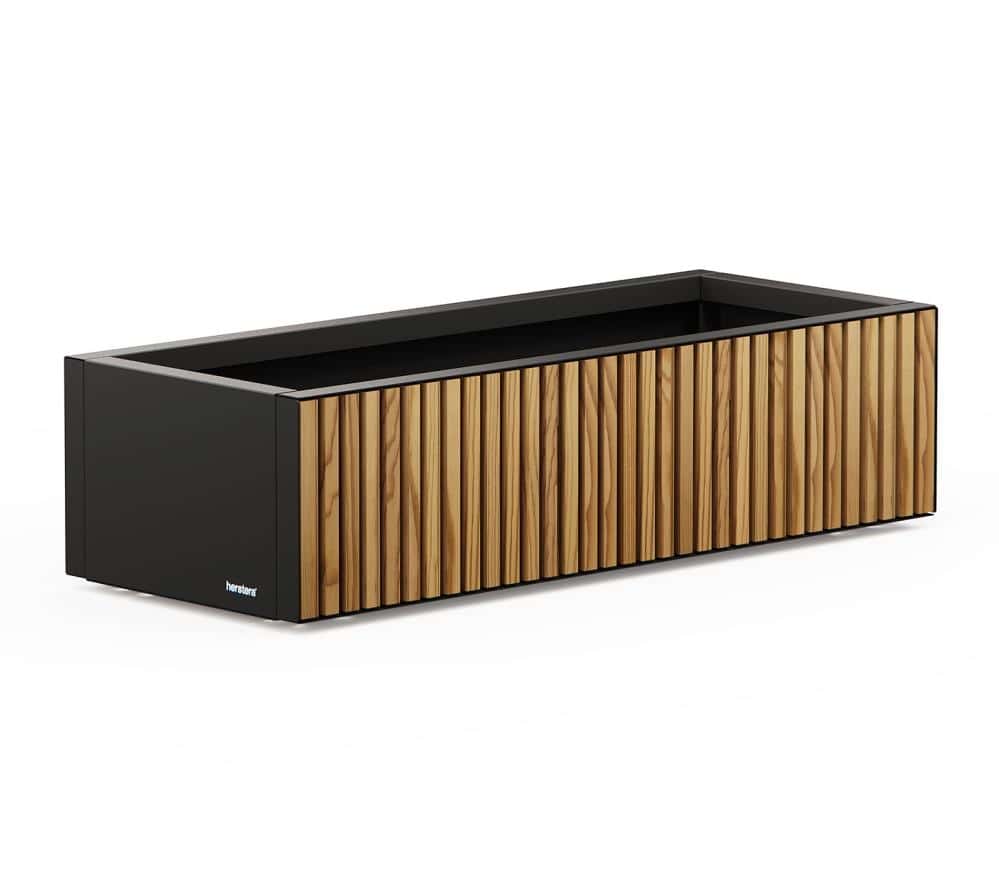 Herstera Garden XIC M - Metalen Plantenbak 100x40x25 cm - Hout