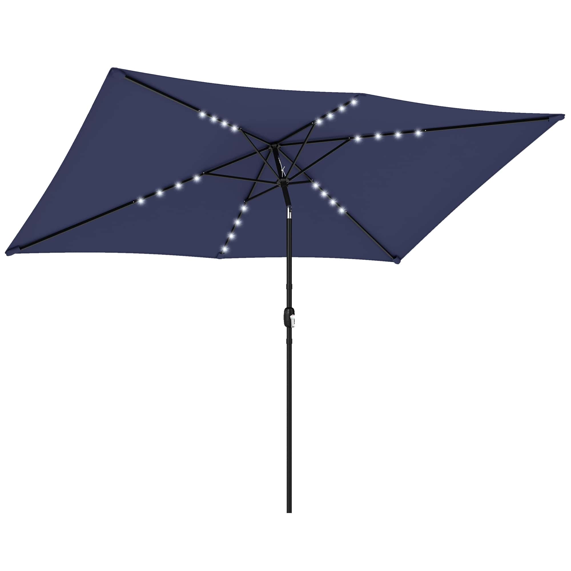 4goodz Parasol met LED zonne-energie Verlichting ca. 200x300 cm met - Donkerblauw