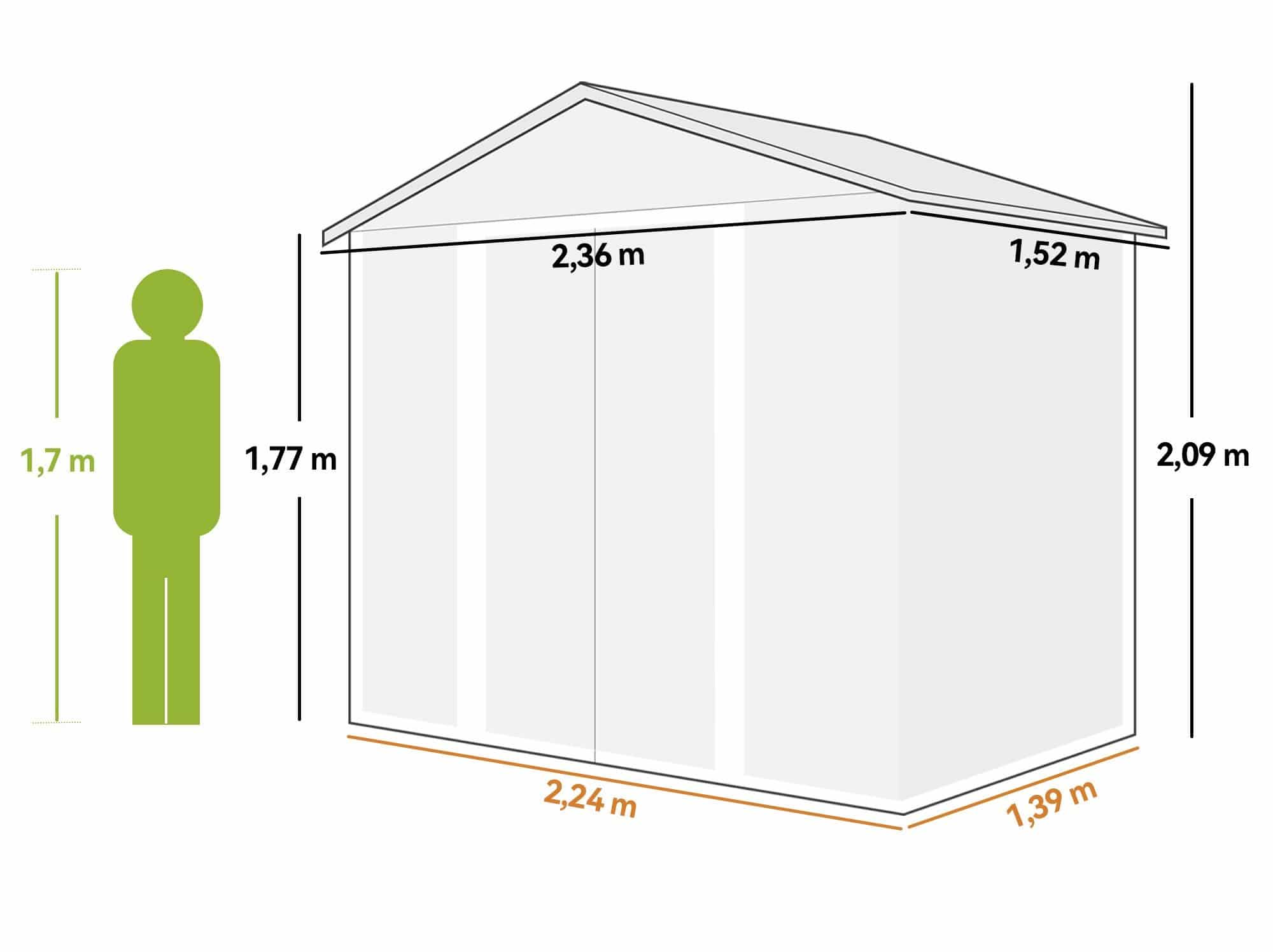 Gereedschapsschuur weerbestendig staal - 152 x 235,7 x 208,7 cm - Bruin houtlook