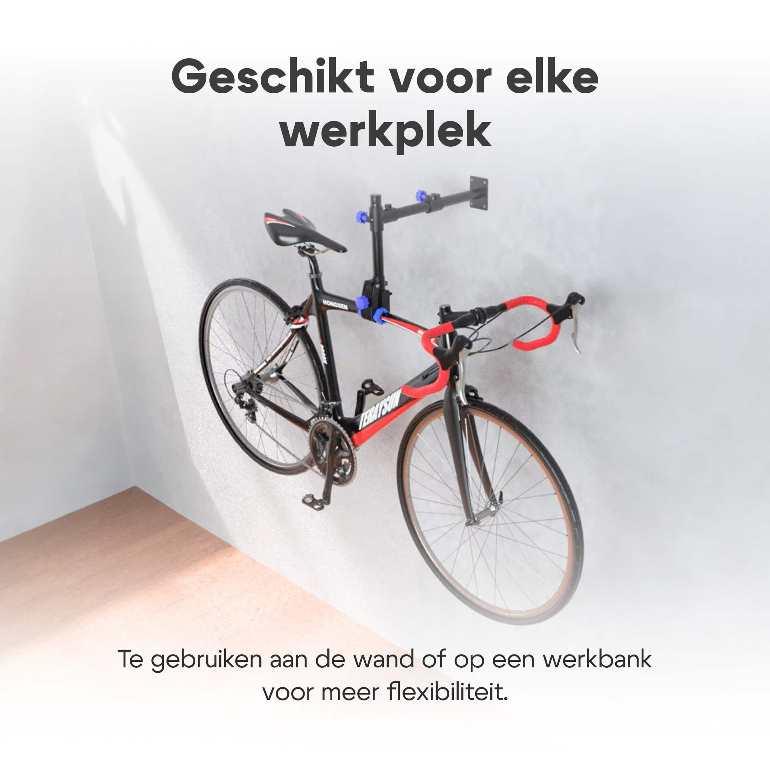 4toolz® Fiets Reparatie Beugel voor wand of werkbank - fiets montagestandaard 360⁰ Verstelbaar