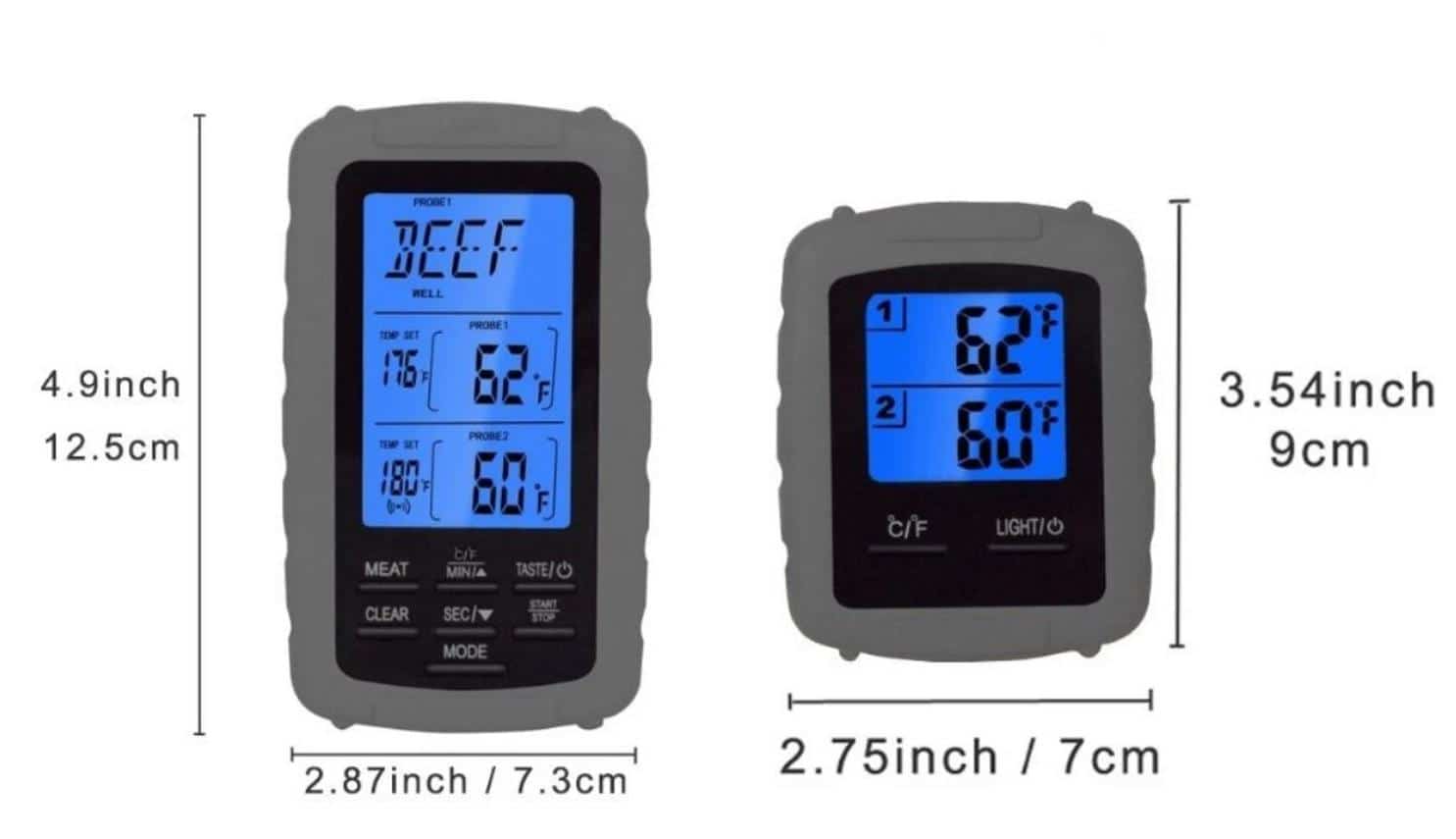 4cookz® 2 sensor draadloze BBQ thermometer Waterproof - 0-300 gr