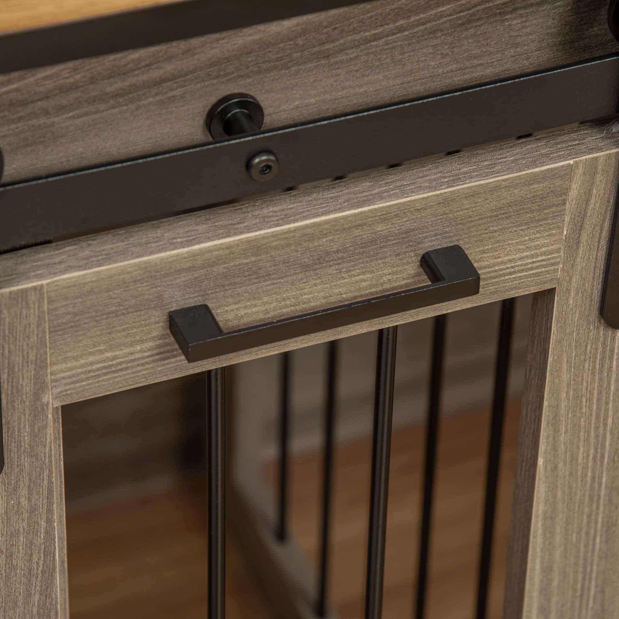 hondenkooi met 2 deuren - hondenbox - rustiek design - vergrendelbaar - bruin