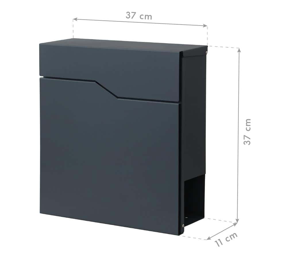 Westmann Brixa B Wandbrievenbus met krantenvak met Slot - Antraciet Westmann Brixa B Wandbrievenbus met krantenvak met Slot - Antraciet