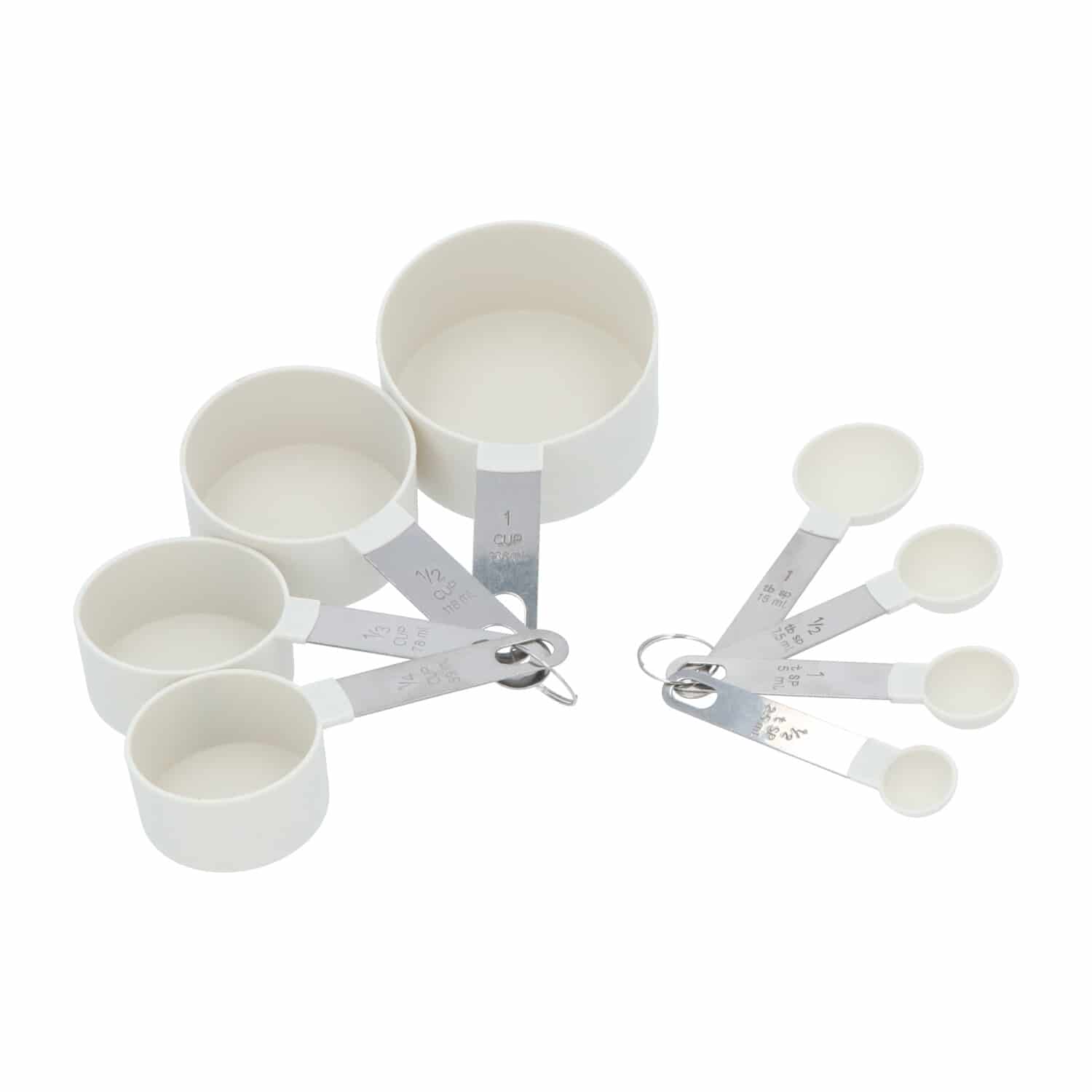 4goodz 8 delige maatcups en maatlepelset - Creme