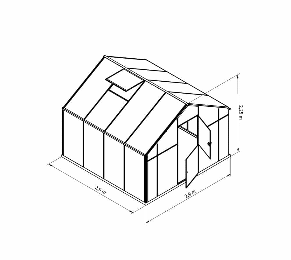 Gampre® Aluminium Kas Sanus L9 - 290x290x225 cm - antraciet