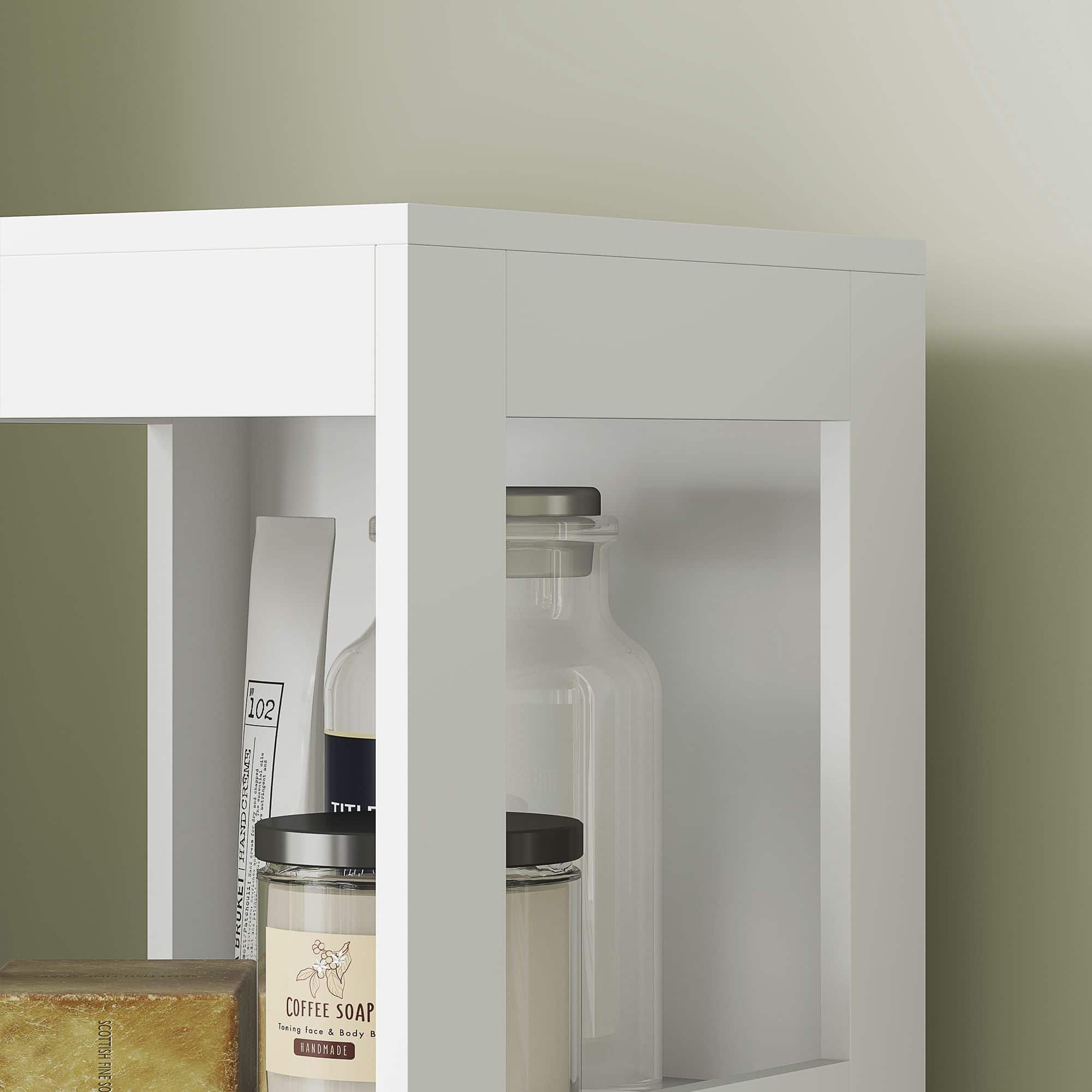 Badkamerkast - Kolomkast 2 lades en 3 planken 30x30x141 cm - Wit