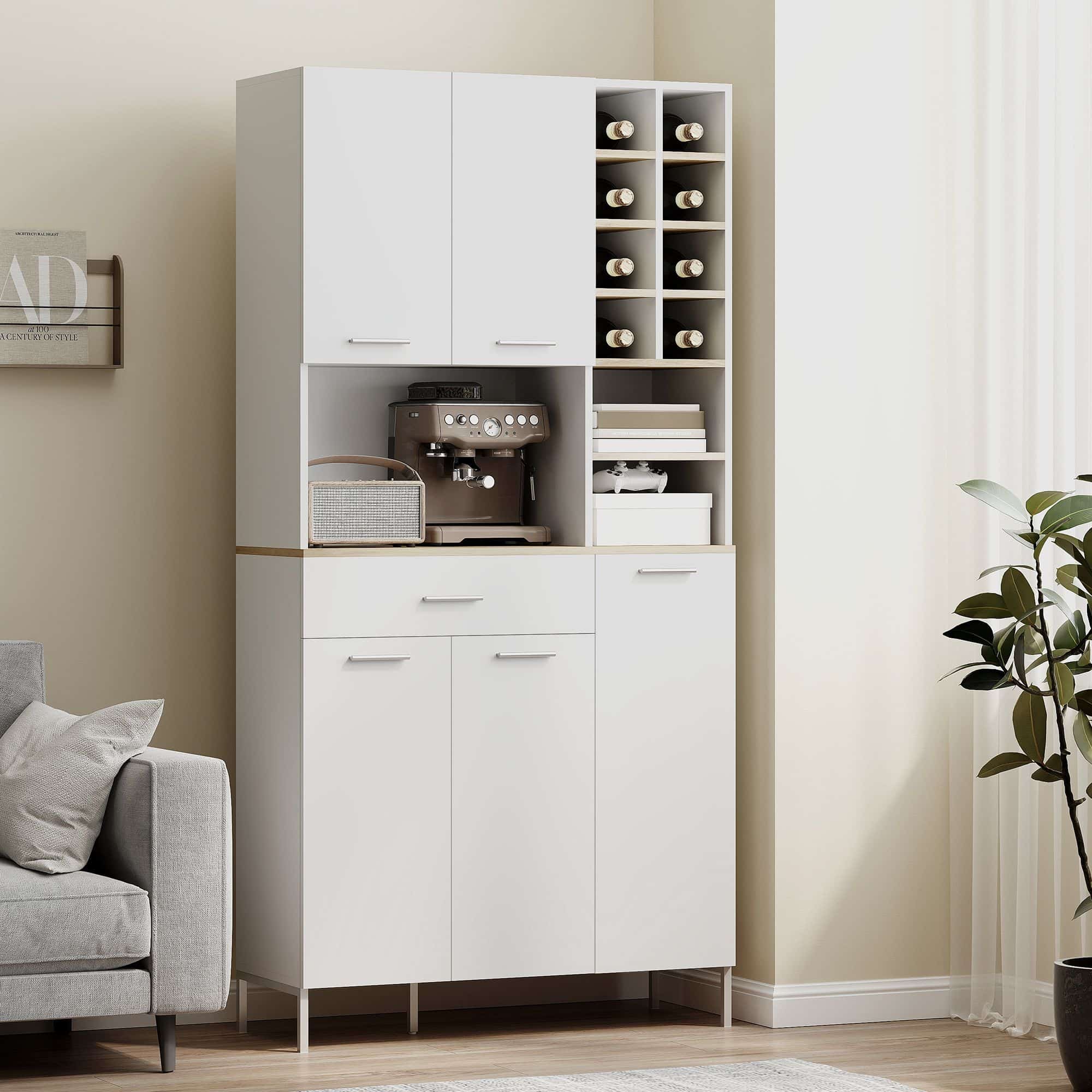 4goodz Keukenkast met open schappen en 5 deuren - MDF - Wit