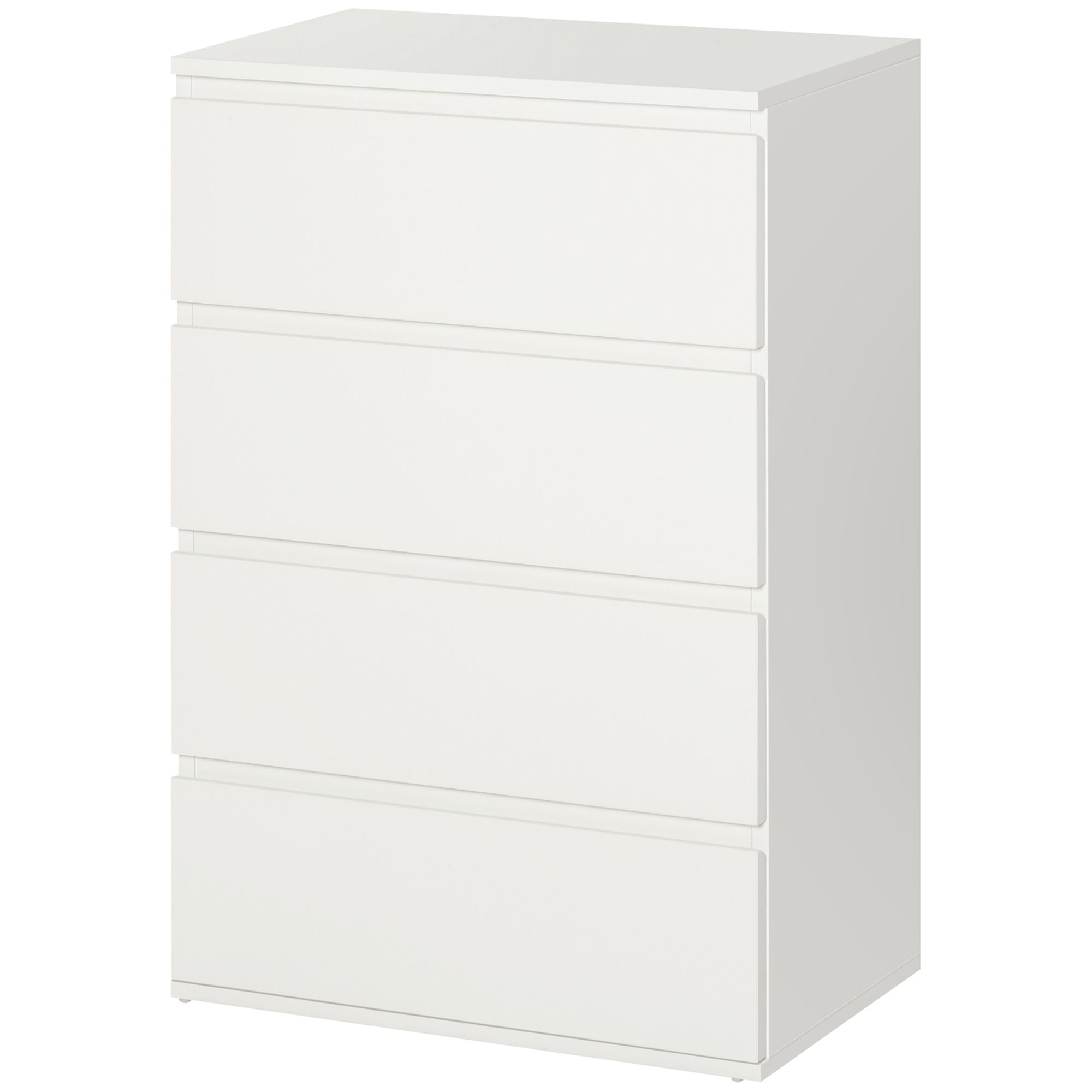 4goodz Moderne Ladenkast met 4 Greeploze Laden 40x60x80 cm - Wit