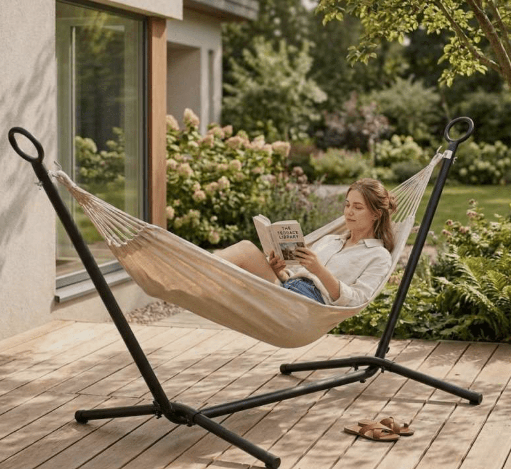 Progarden Hangmatstandaard Metaal 300x120x94 cm tot 120 kg met haken