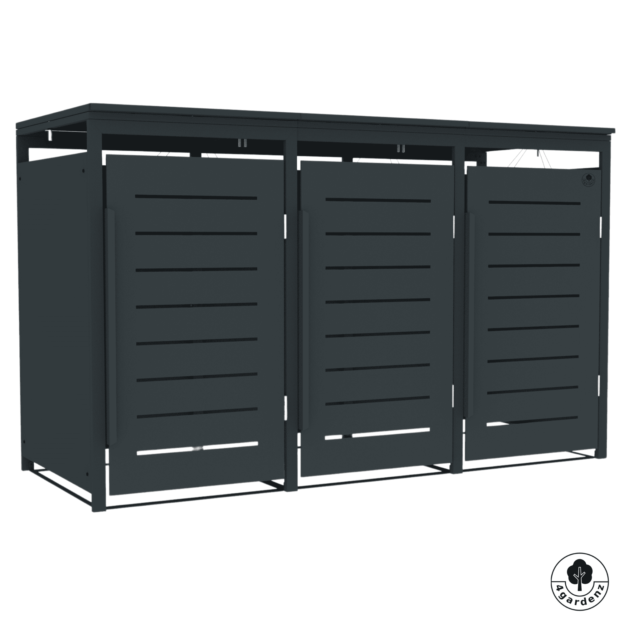 4gardenz® Slimline Kliko Containerombouw 3 Afvalbakken - Antraciet