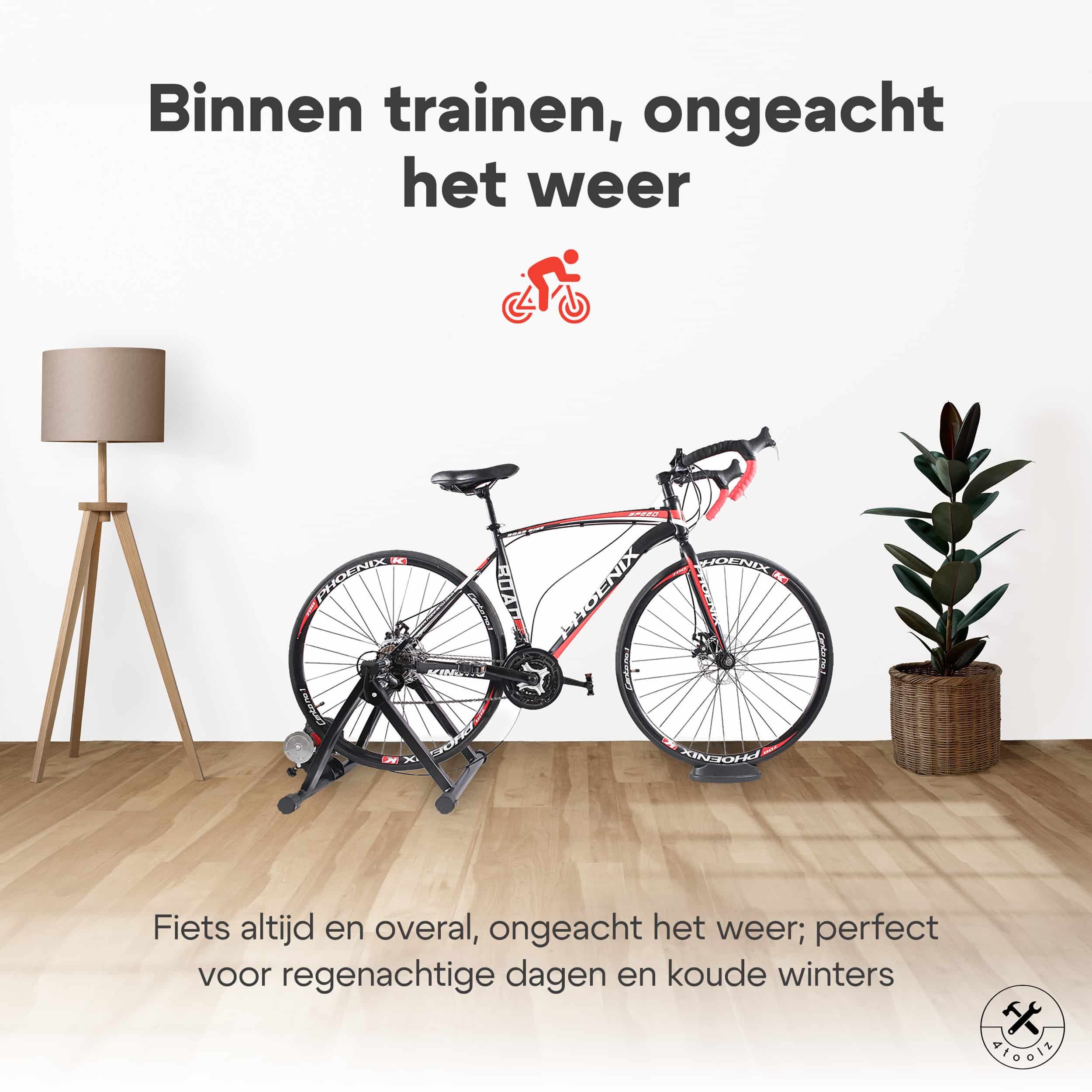 4toolz® Fietstrainer met Verstelbare Weerstand - Rollenbank