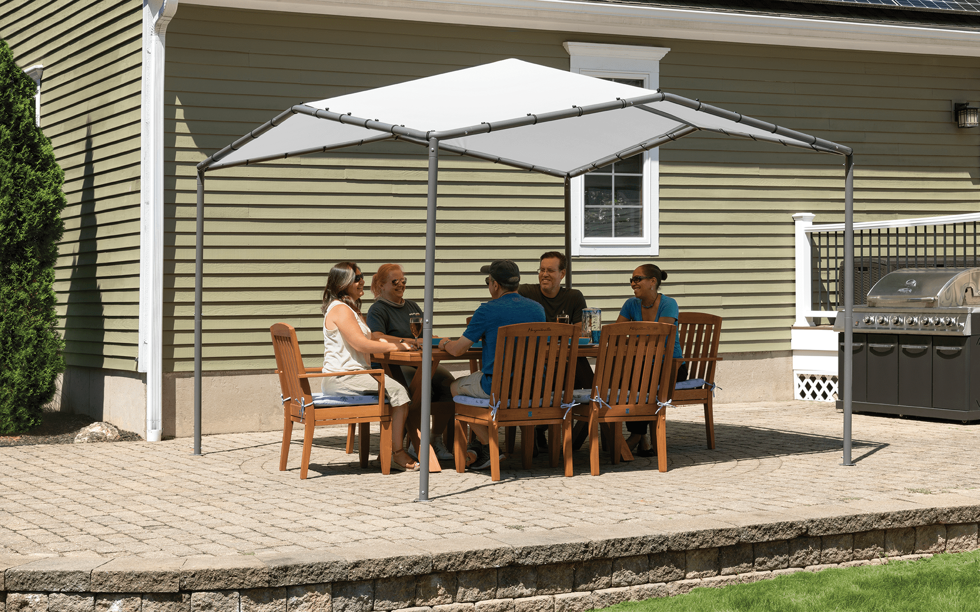 ShelterLogic® Paviljoen Pacifia Pergola - Partytent - 317x317 cm - Grijs ShelterLogic® Paviljoen Pacifia Pergola - Partytent - 317x317 cm - Grijs