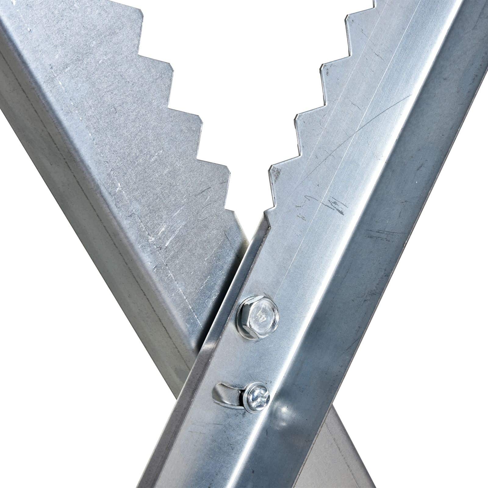 Zaagbok inklapbaar voor brandhout metaal 83x83x79 cm - zilver