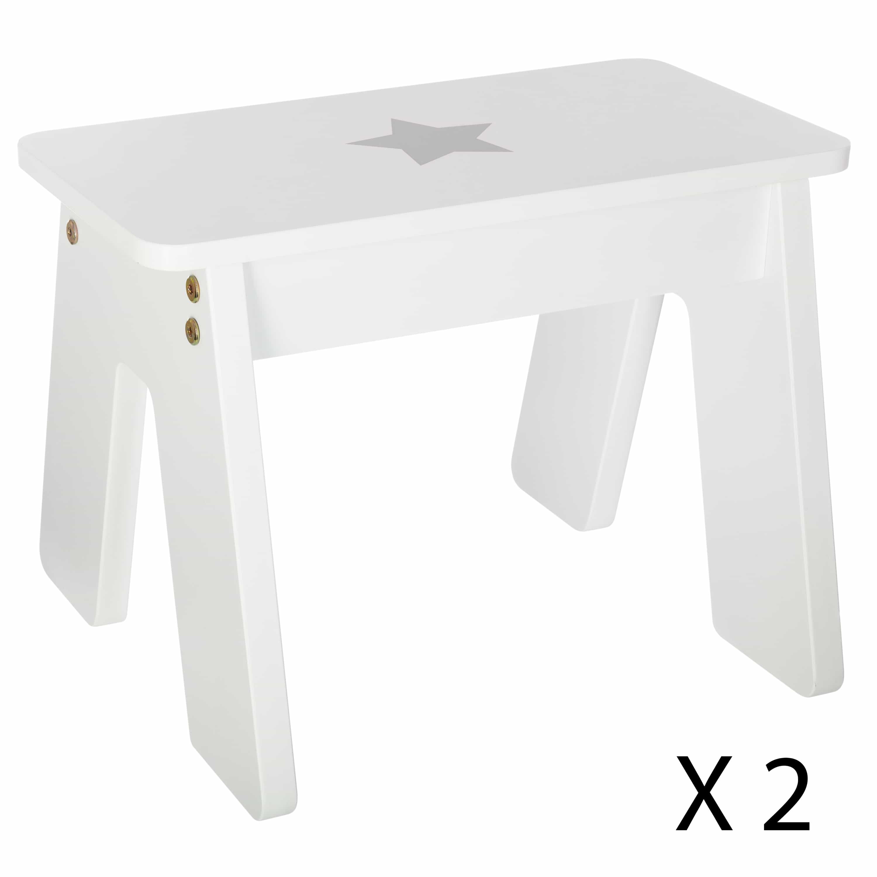 4goodz Boy set 3-delige set Kindertafel met stoelen 57x57x51cm - Wit
