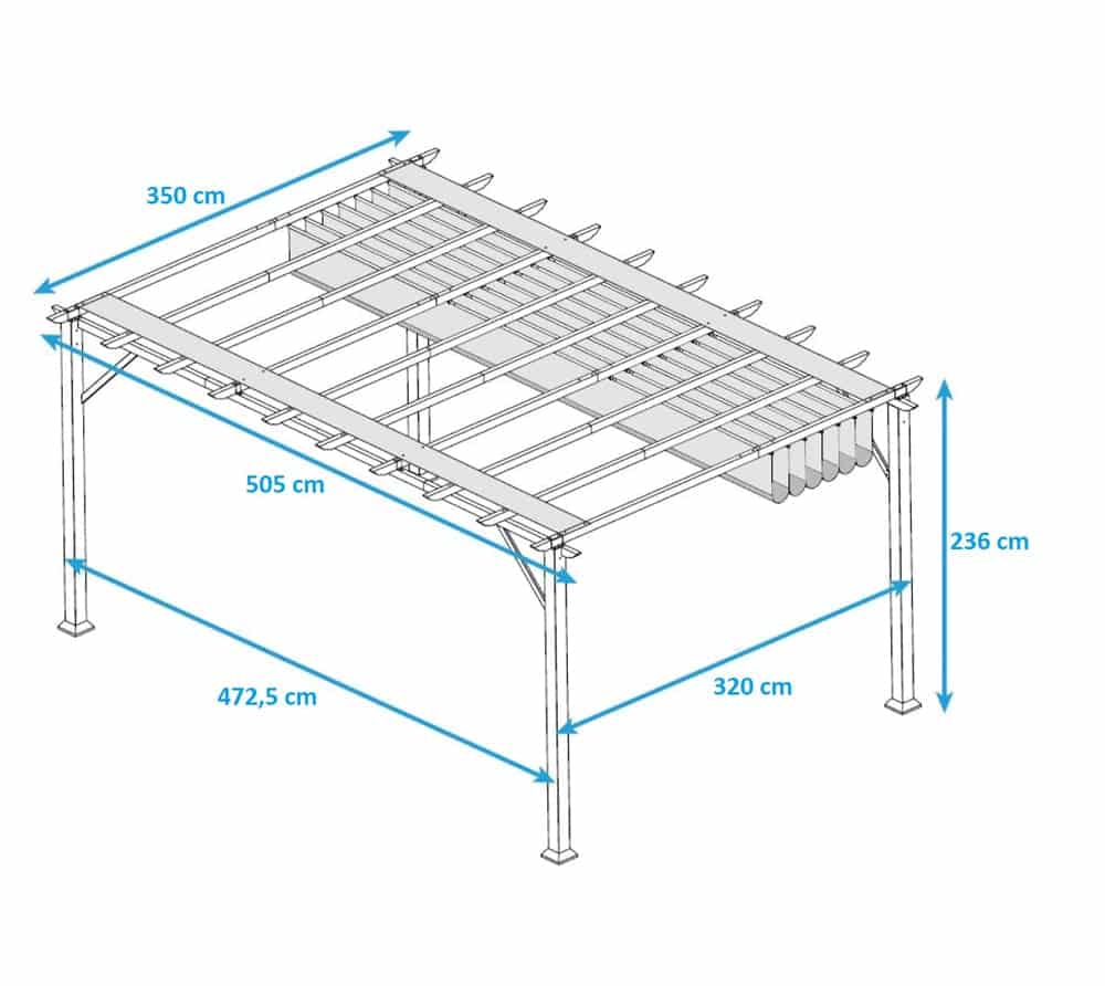 Paragon Outdoor Aluminium Paviljoen Florence 1116 - 350x505x236 cm
