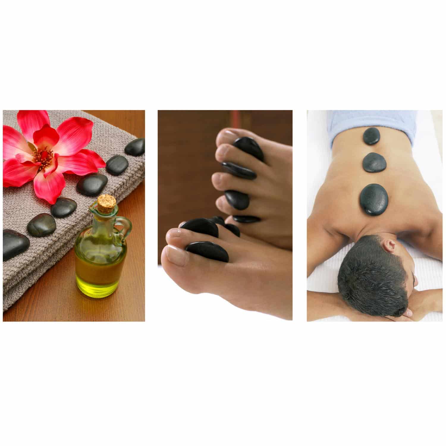 Hotstone Massage Stenen-set met Verwarming in Koffer Hot Stone