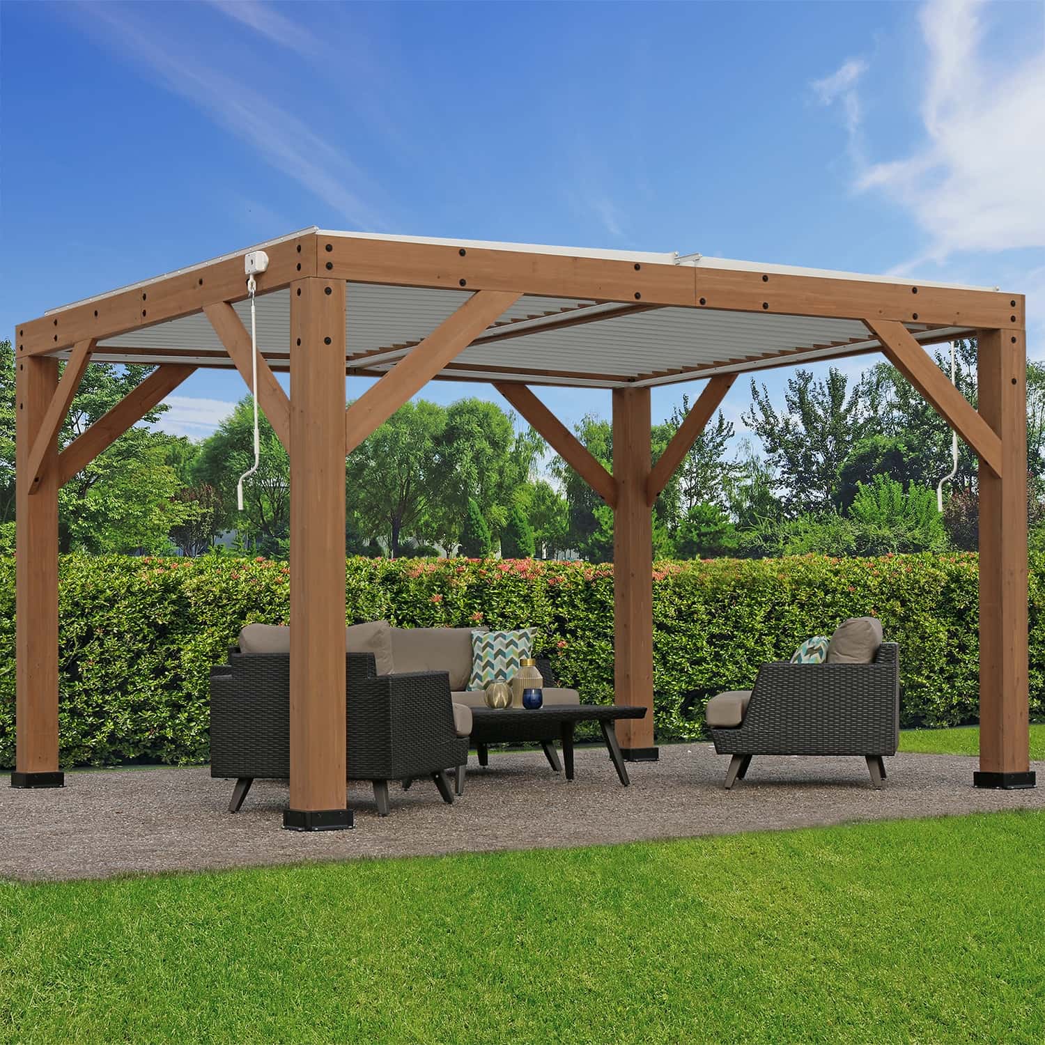Westmann Cederhouten prieel Pergola met lamellendak Karl 396x335 cm