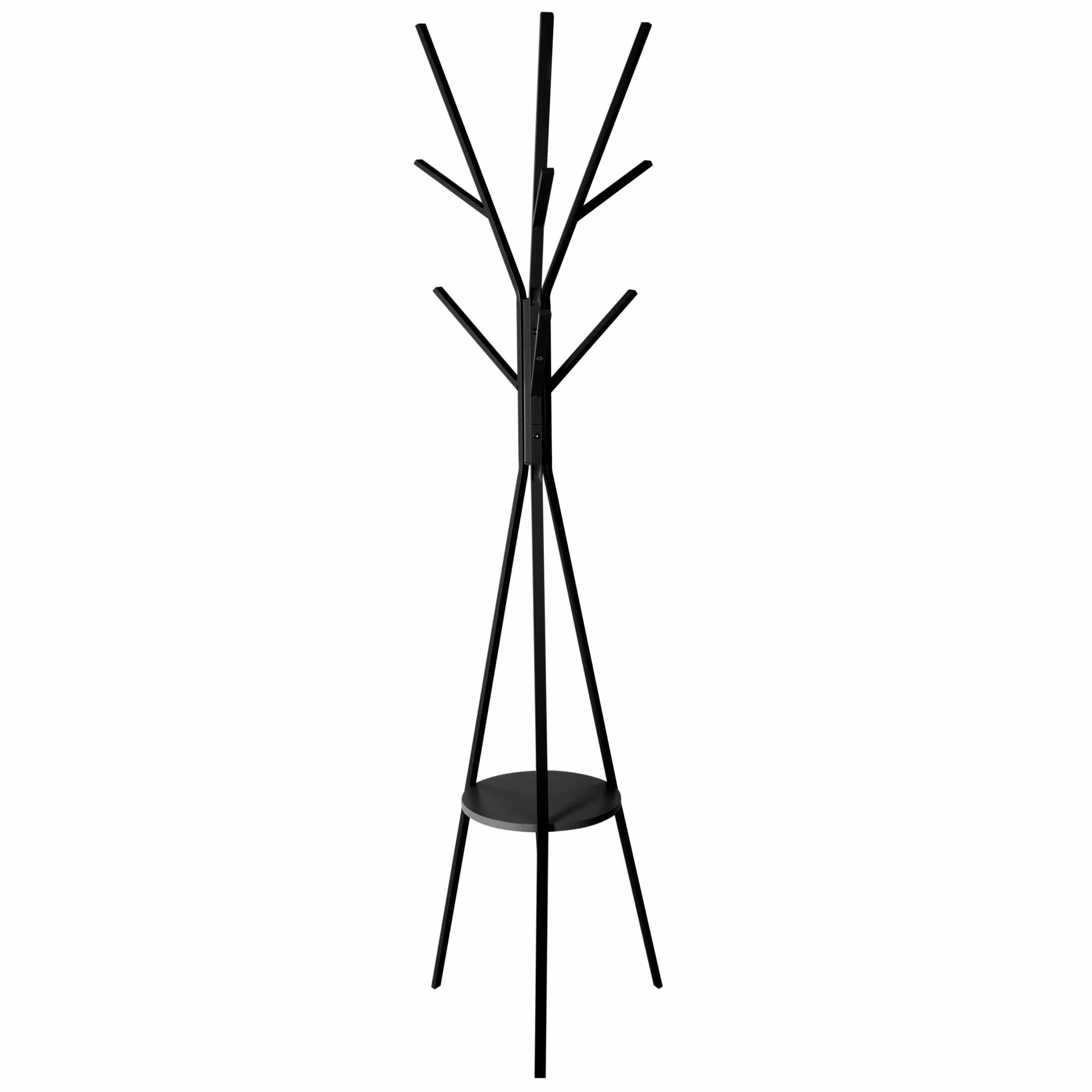 Staande kleerhanger - Kapstok 8 Haken - Zwart - 180 cm