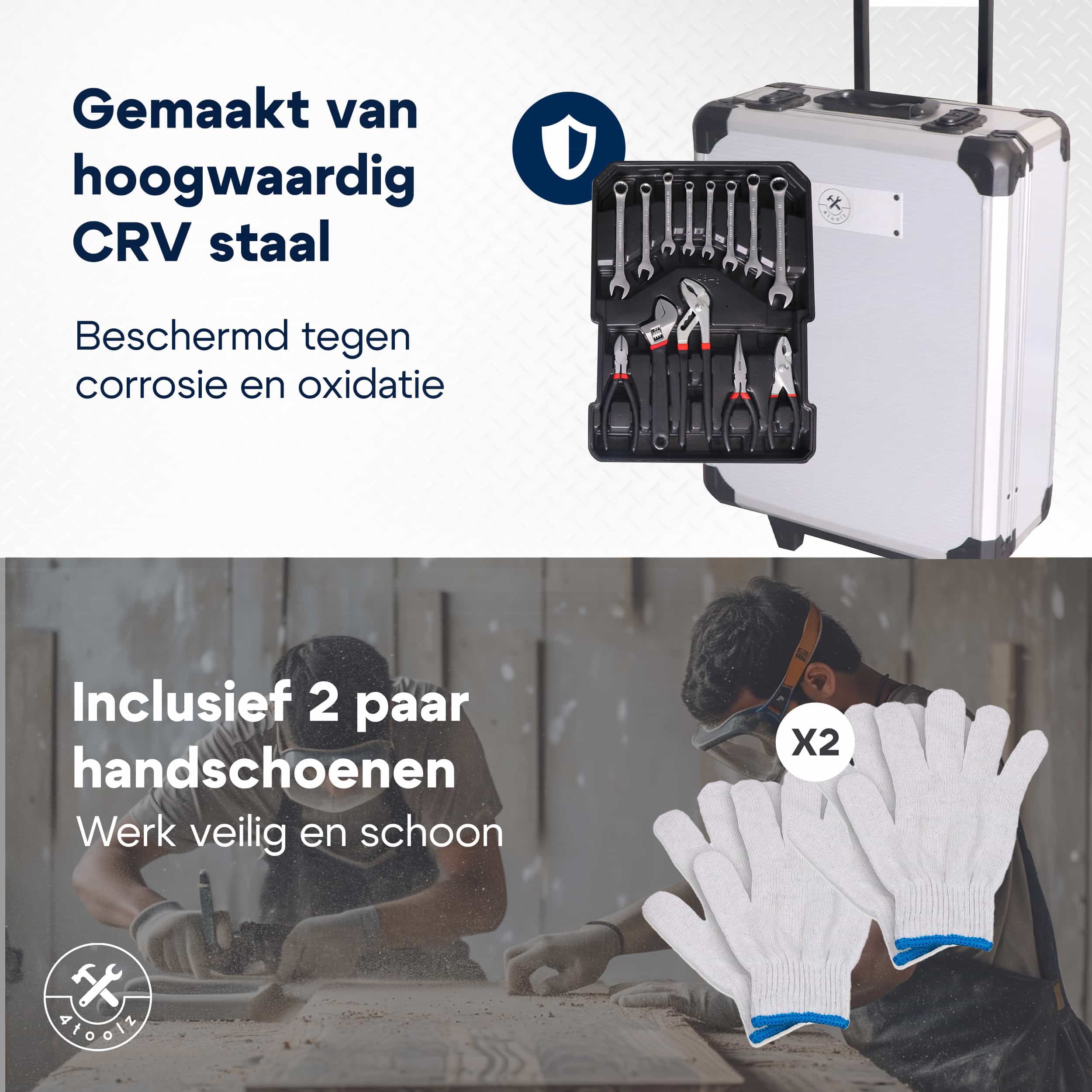 4toolz® Gereedschapskoffer 1020 delig met Gereedschap XXL