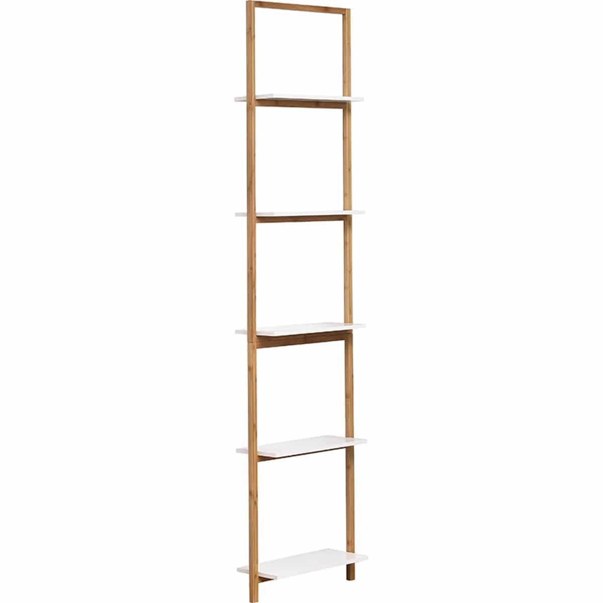 4goodz staand wandrek Nuovo 5 planken 20x40x180 cm - Wit/Bruin