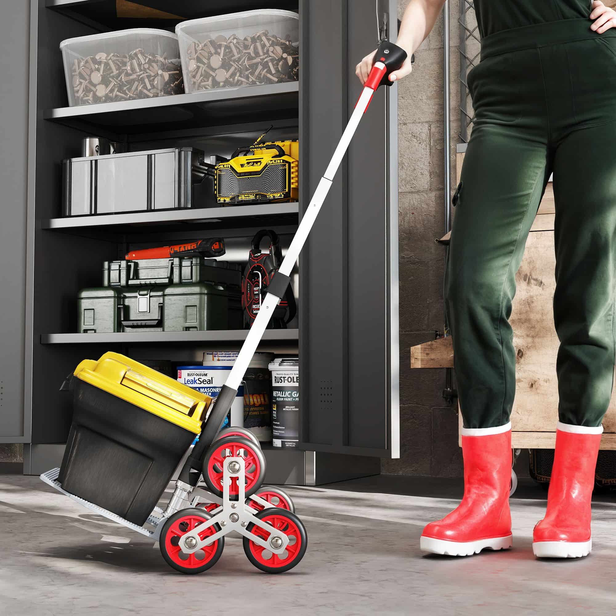 4goodz Steekwagen Trapklimmer Opvouwbaar - trolley max70kg - Rood