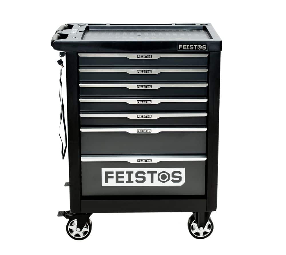 Feistos Mento1 Werkplaatswagen uitgerust met 158 ​​onderdelen - Zwart