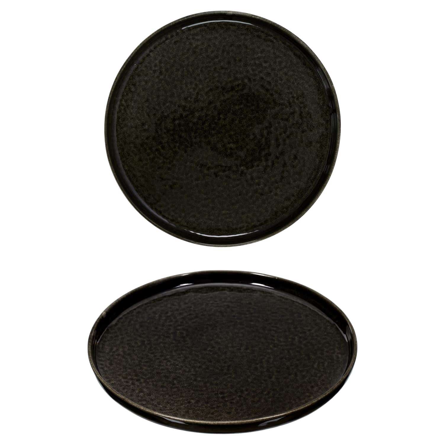 Ontbijtborden Galaa Zwart - set van 6 stuks Keramiek 20 cm
