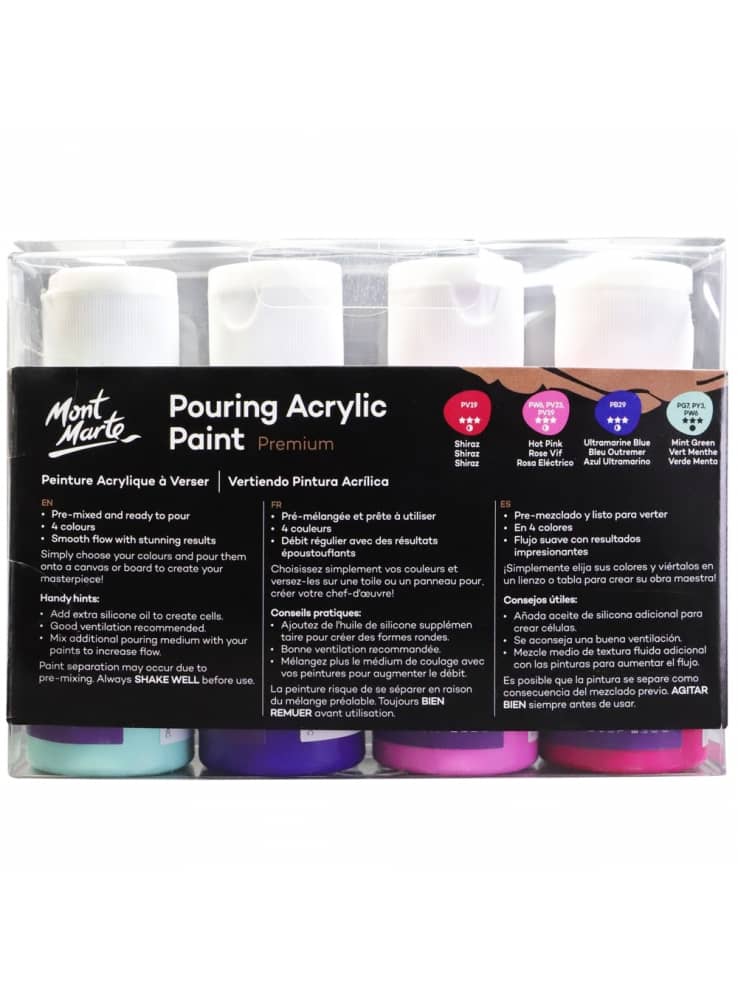 Mont Marte® Pouring Paint Aurora - 4 potjes pouringverf a 60 ml