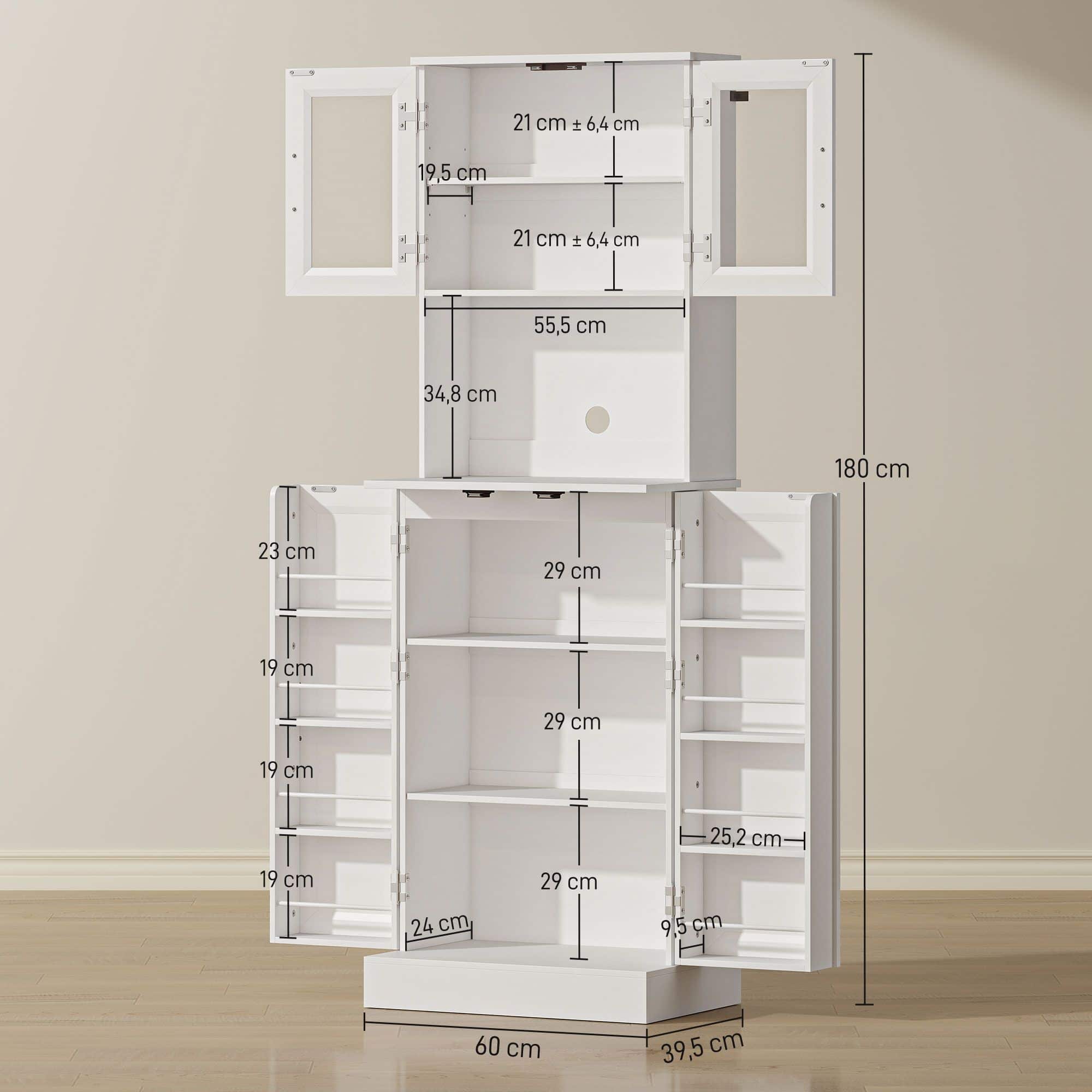 Keukenkast Voorraadkast met werkblad - verstelbare planken - Wit Keukenkast Voorraadkast met werkblad - verstelbare planken - Wit