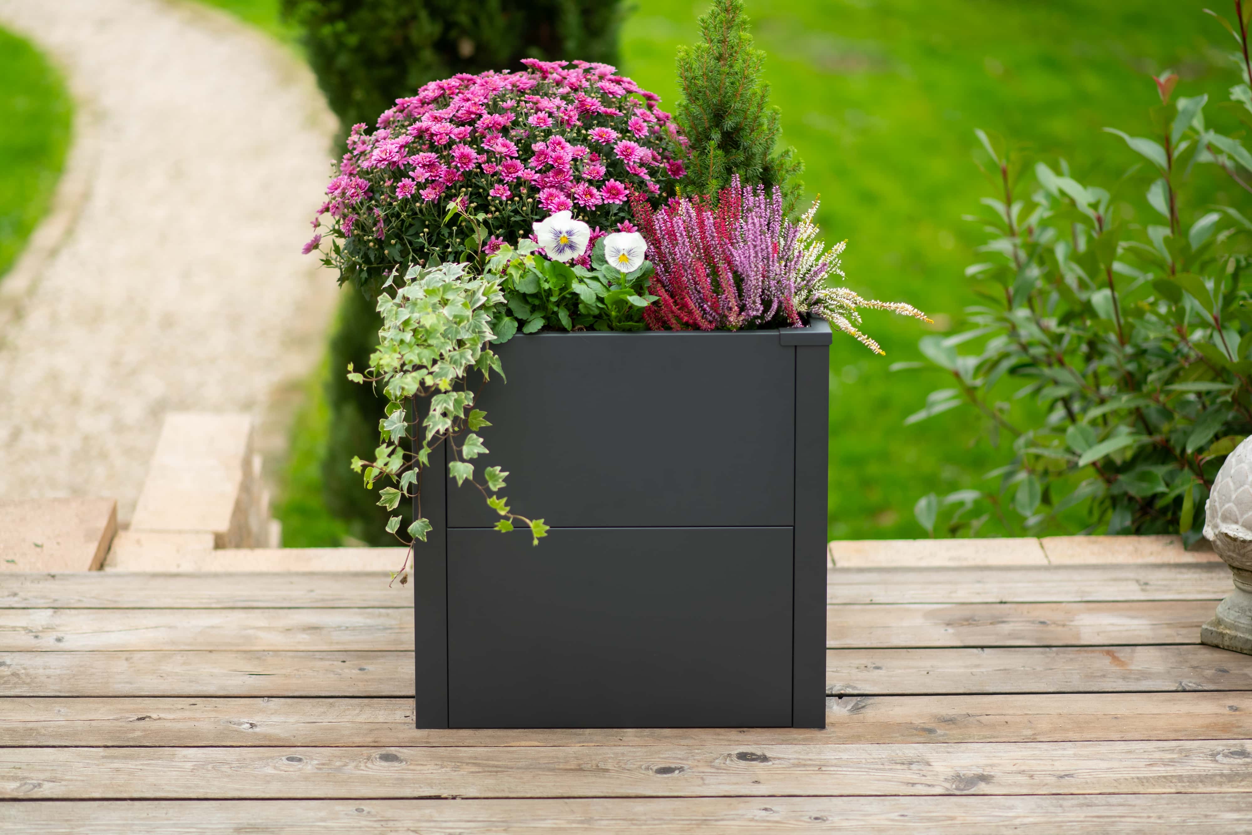 Westmann Talus S - Metalen Plantenbak met bodem 50x50x50 cm - Antraciet