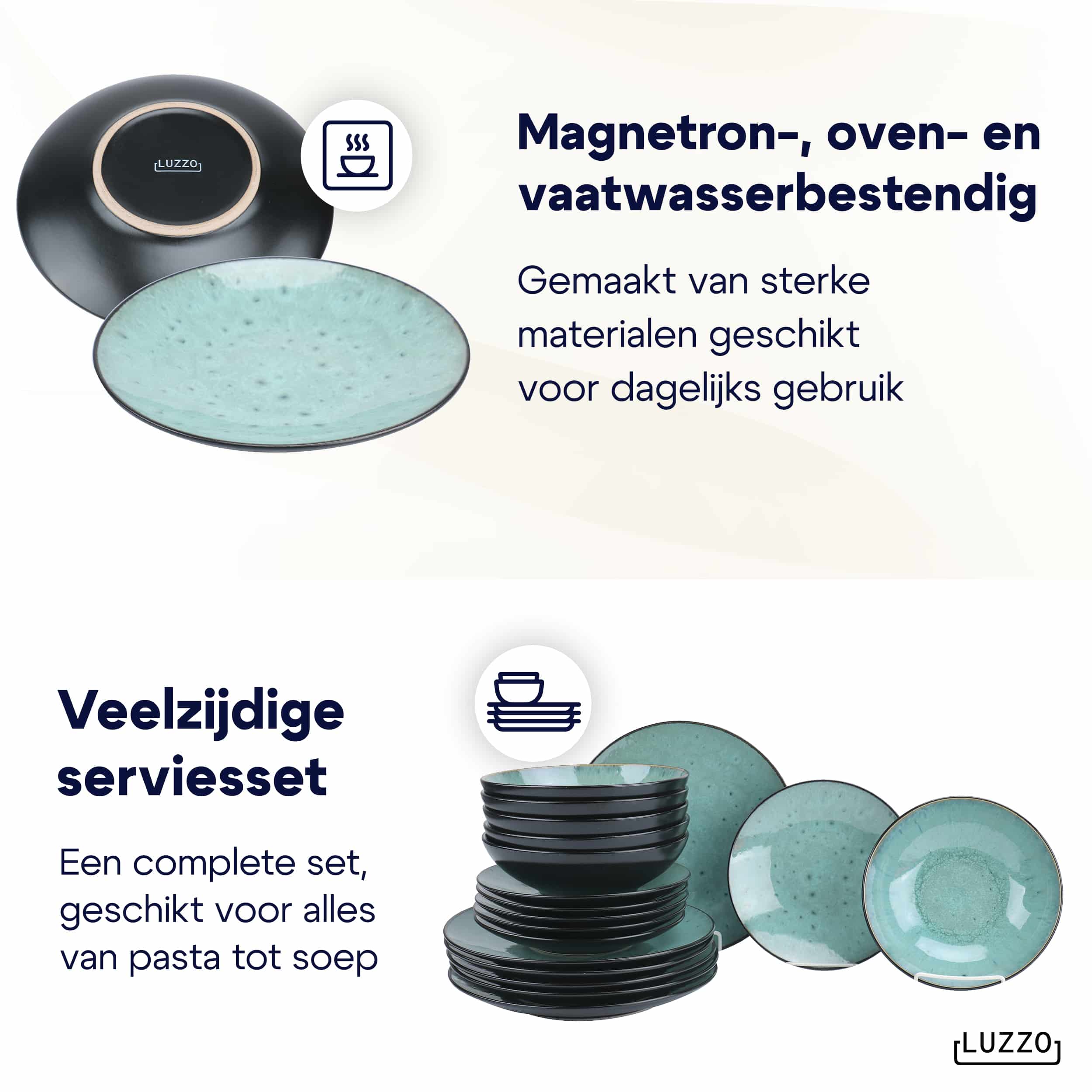 Luzzo® Oland Serviesset 6 persoons - 18 delig - Groen