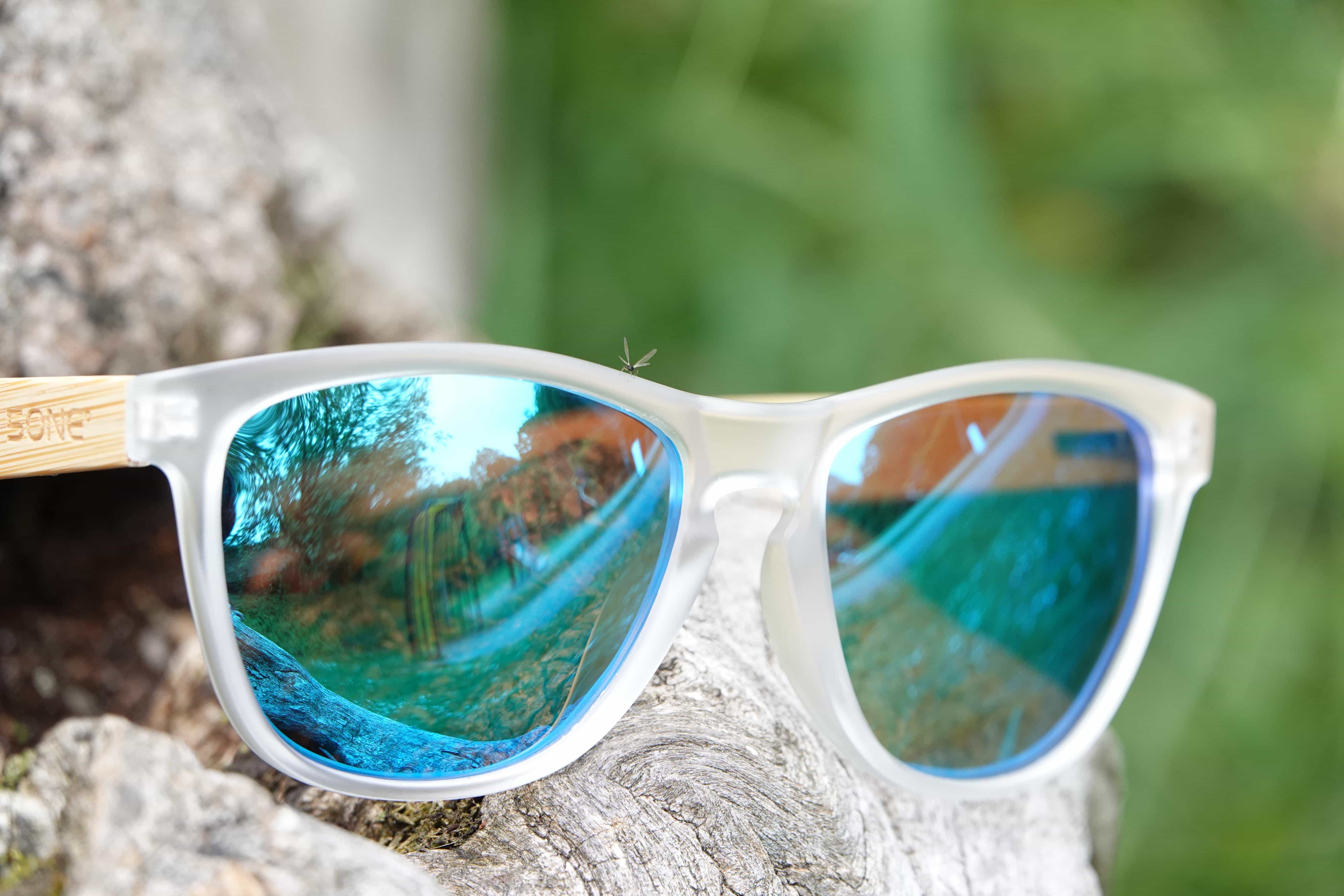 5one® Java Matt Clear Ice Blue - Bamboe Zonnebril