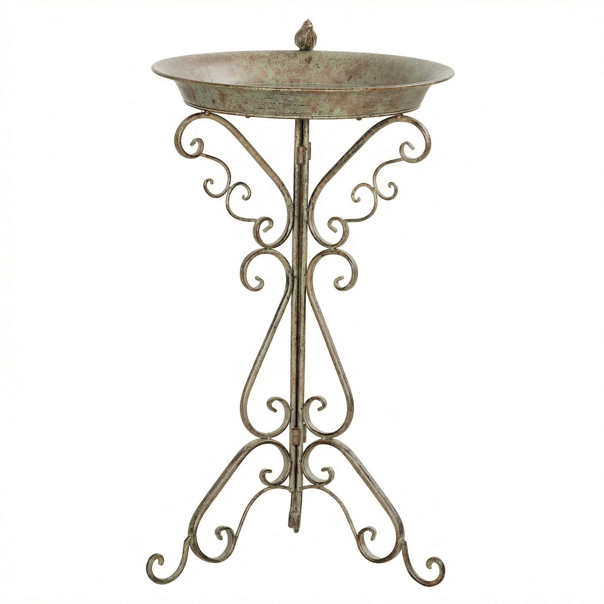 4goodz Vogelbad met Vogeldecoratie en Decoratieve Voet - Vintage Tuin Vogelbad Schaal met Sokkel